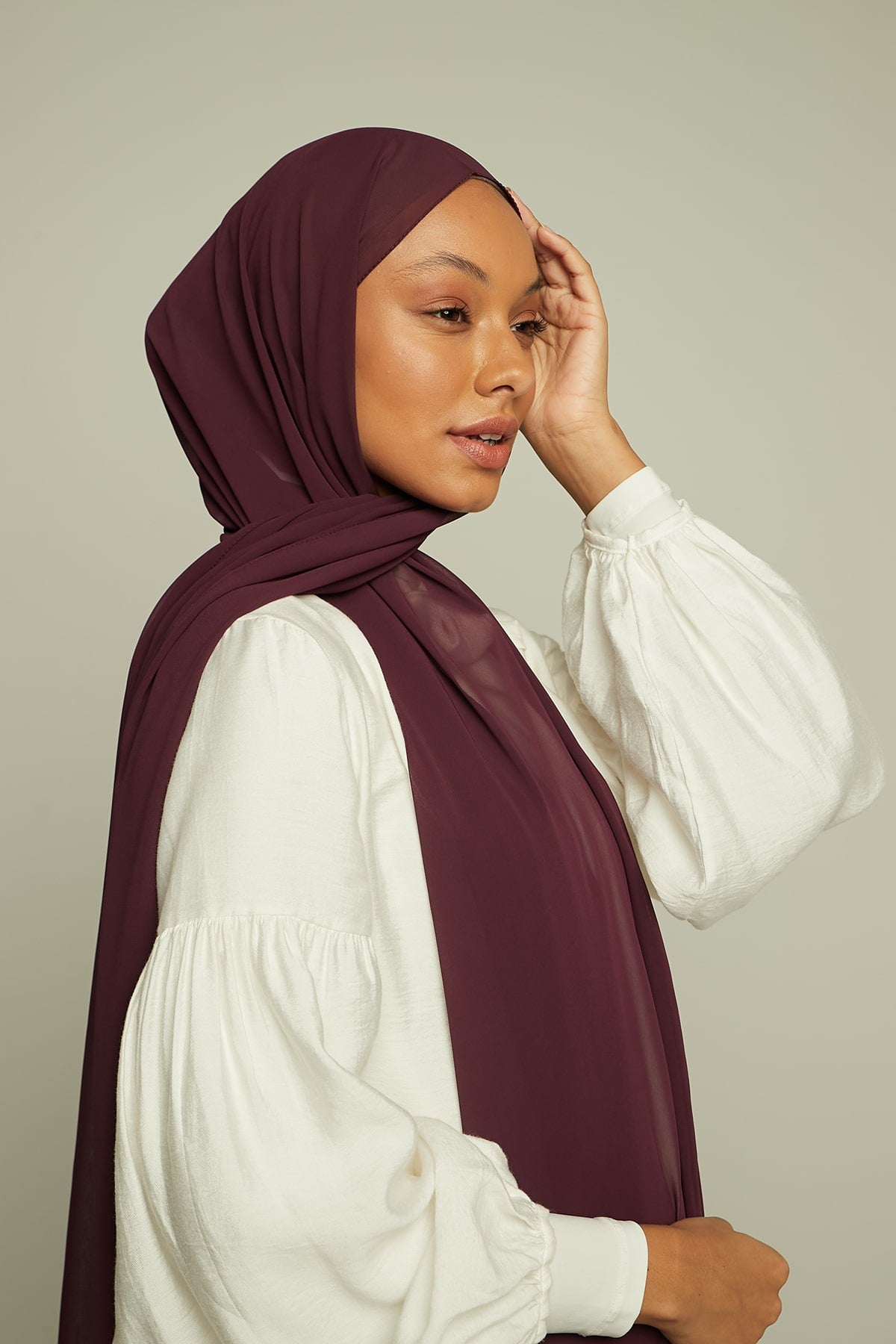 Chiffon Hijab - Wine Berry