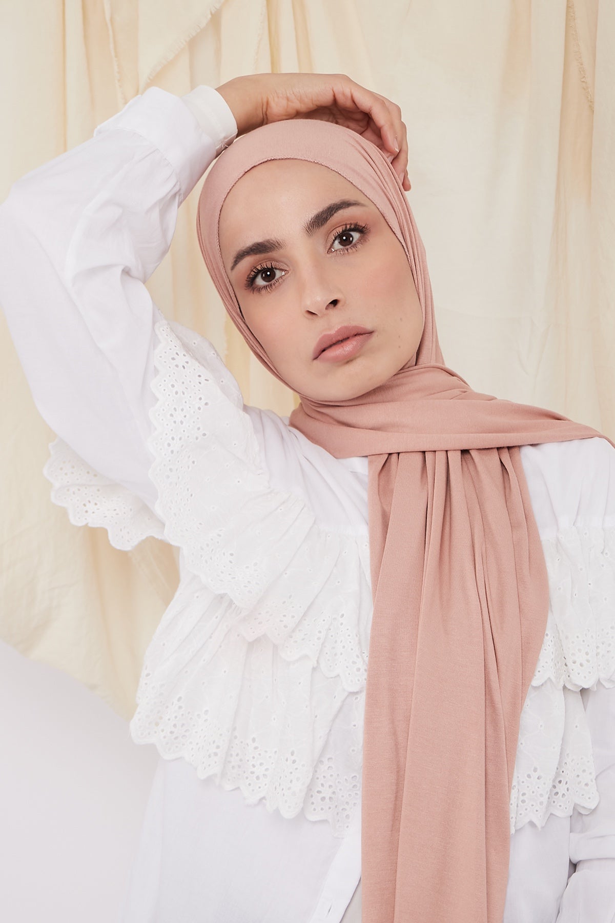 Jersey Hijab in Peach Color