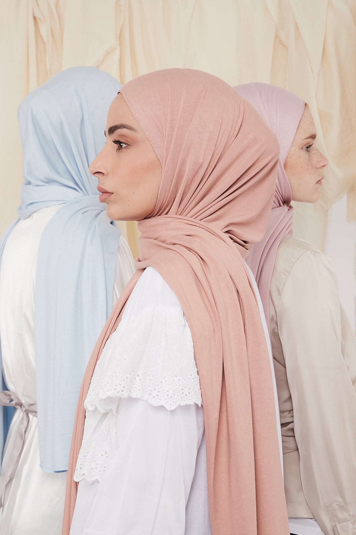 Jersey Hijab in Peach Color