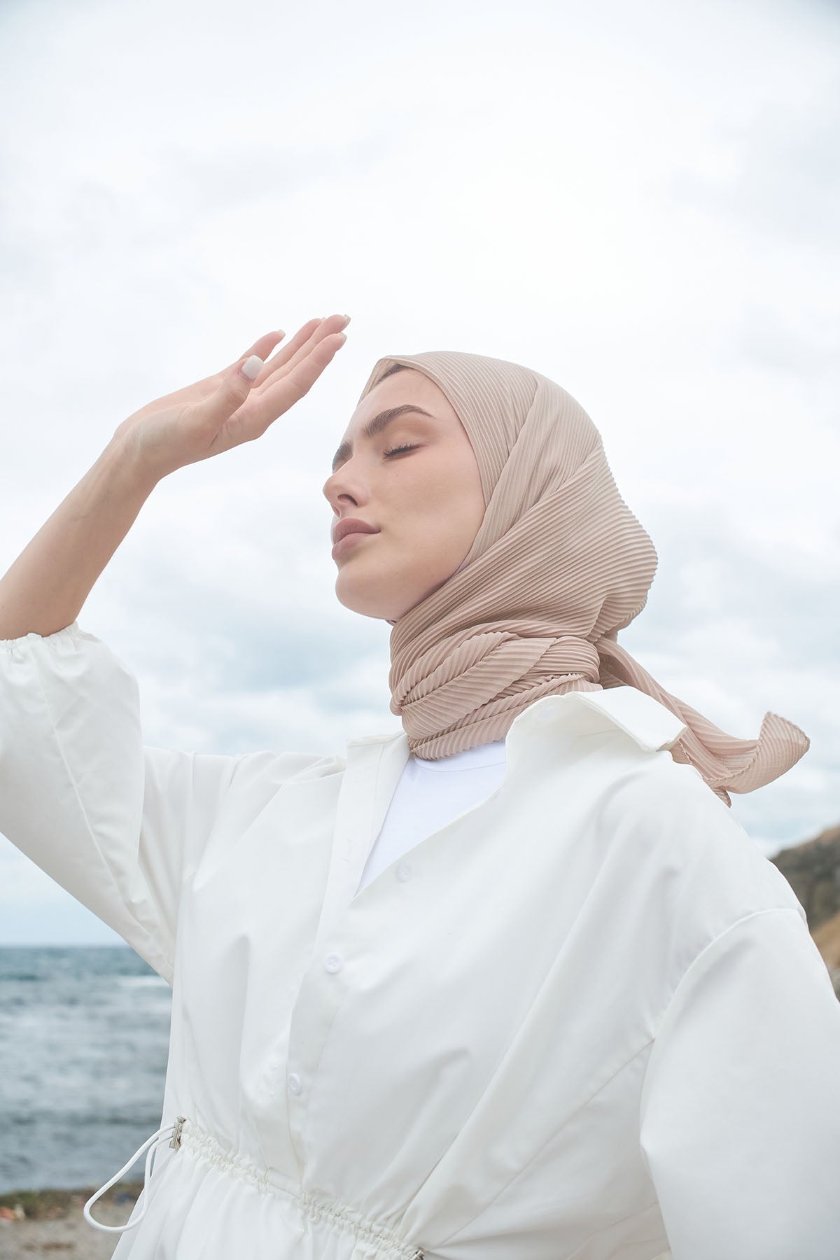 Pleated Chiffon Scarf in Rodeo Dust Color