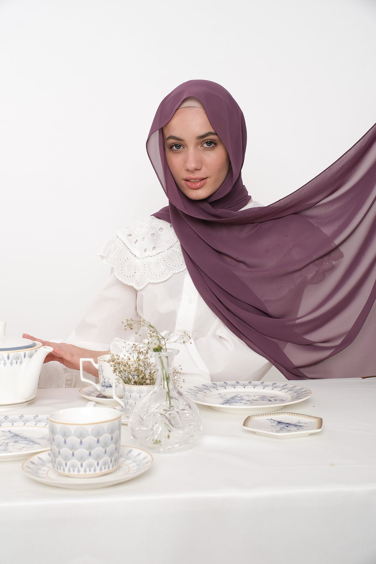 Chiffon Hijab in Twilight Lavender Color