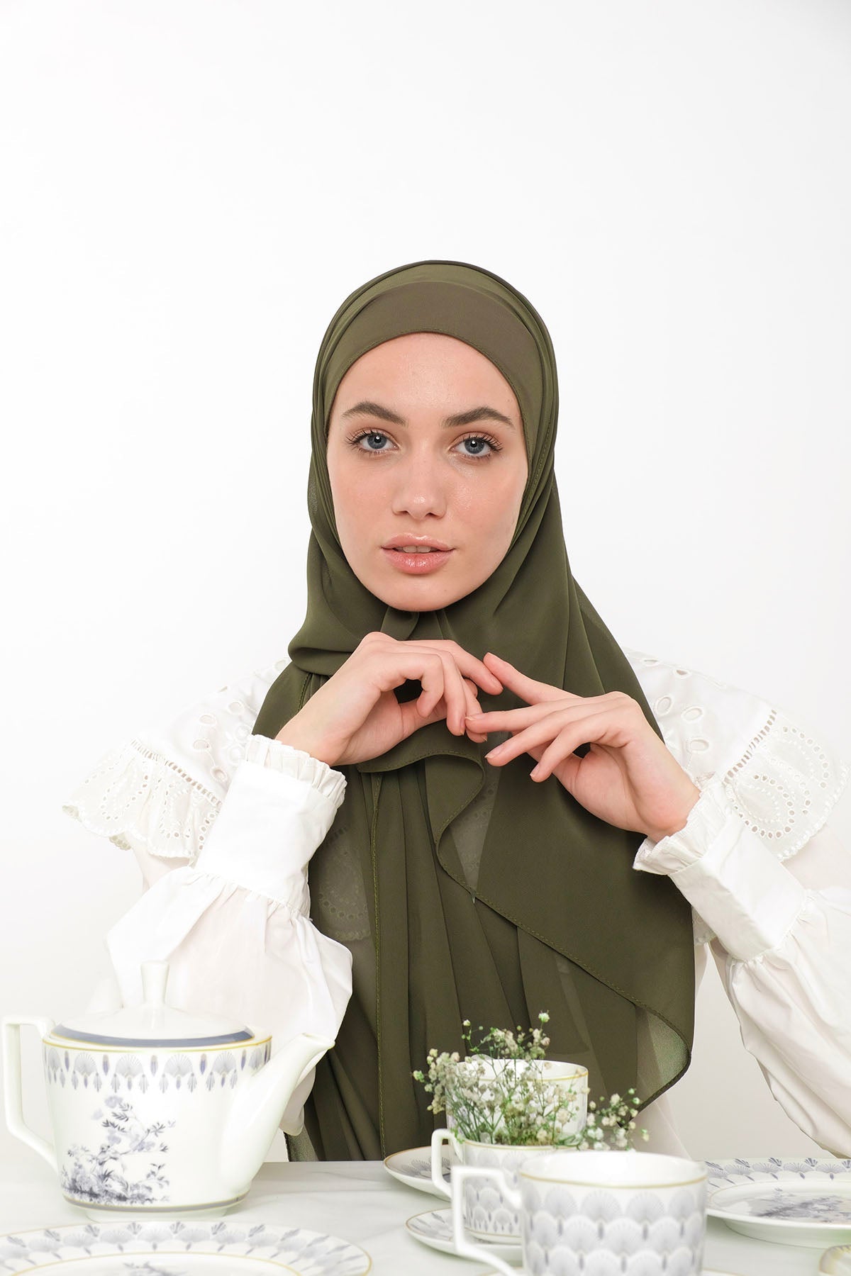 Chiffon Hijab in Avocado  Color