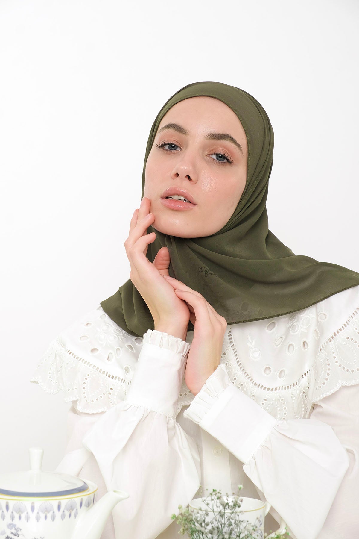 Chiffon Hijab in Avocado  Color