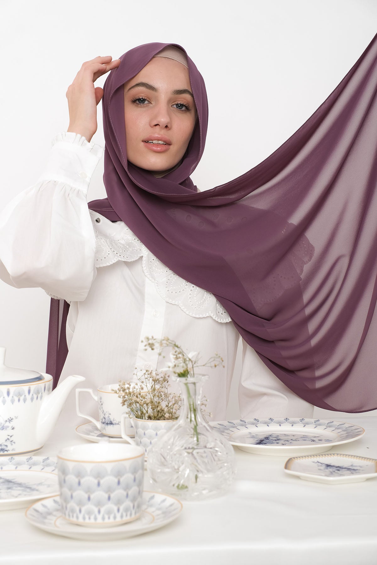 Chiffon Hijab in Twilight Lavender Color