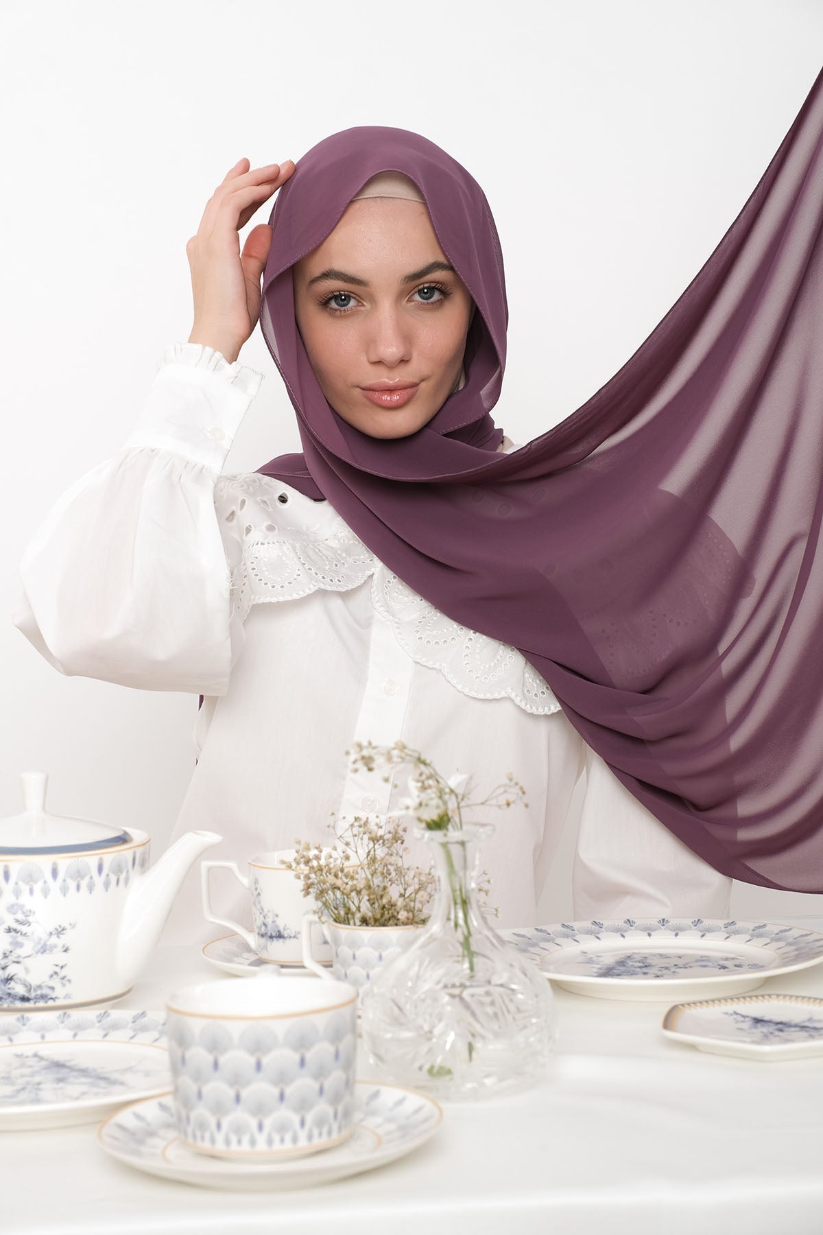 Chiffon Hijab in Twilight Lavender Color