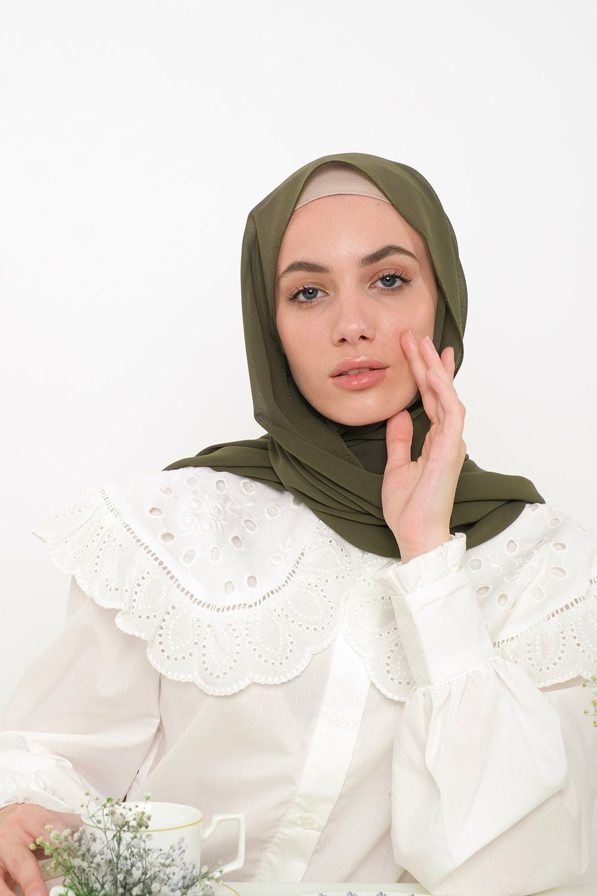 Chiffon Hijab in Avocado  Color