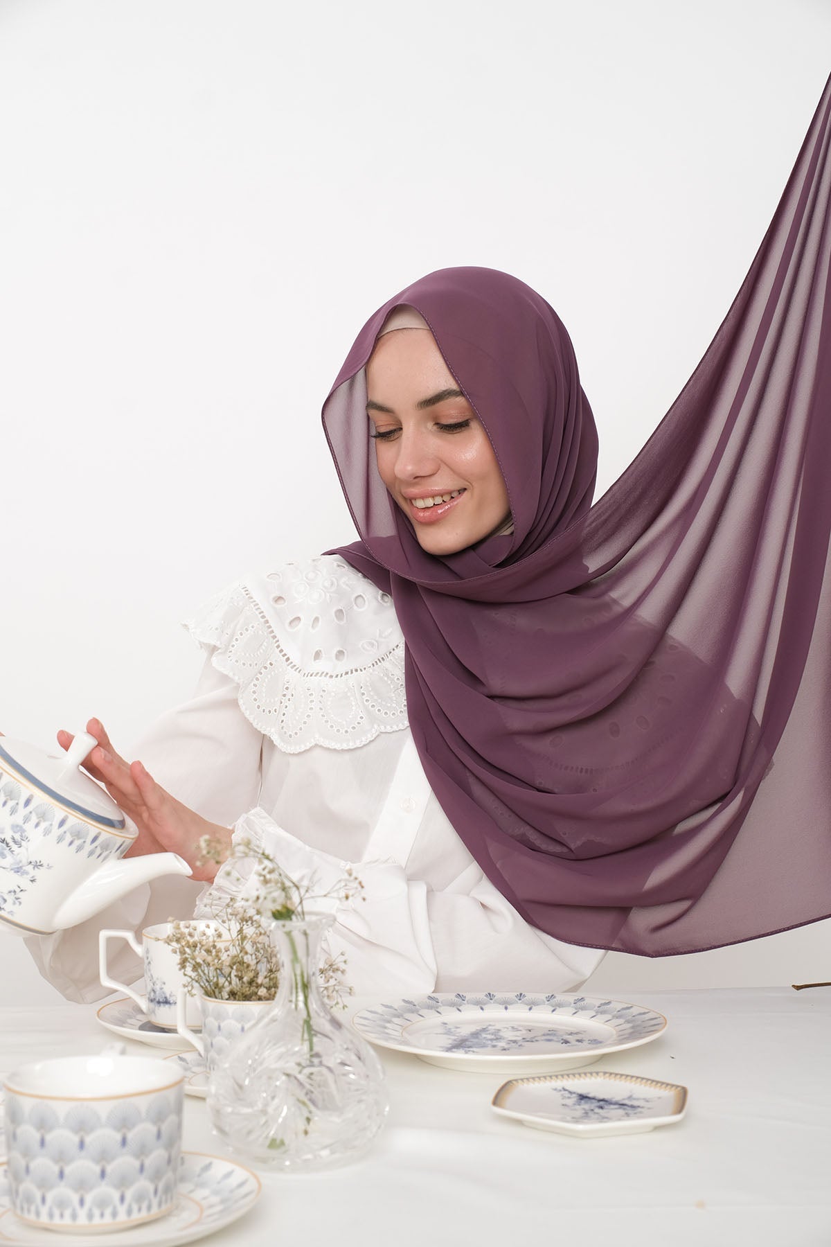 Chiffon Hijab in Twilight Lavender Color