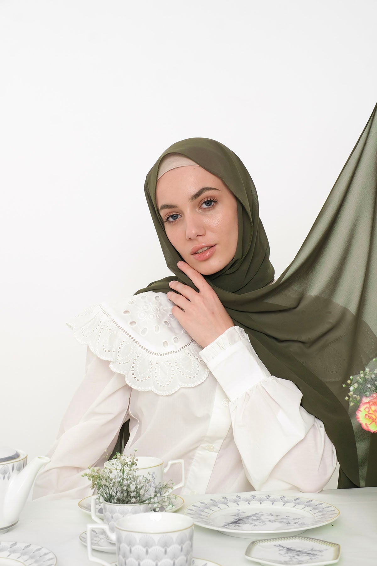 Chiffon Hijab in Avocado  Color