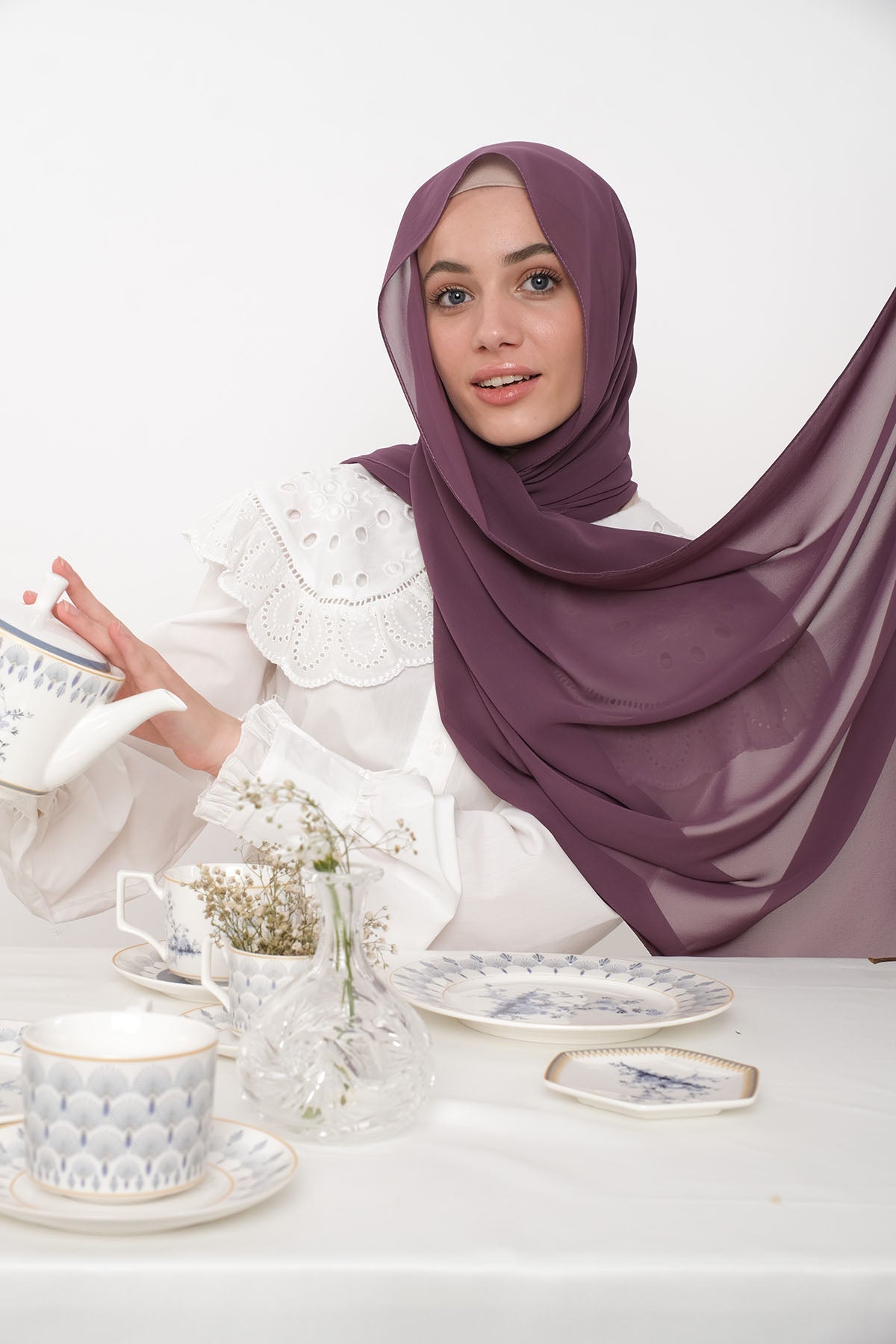 Chiffon Hijab in Twilight Lavender Color