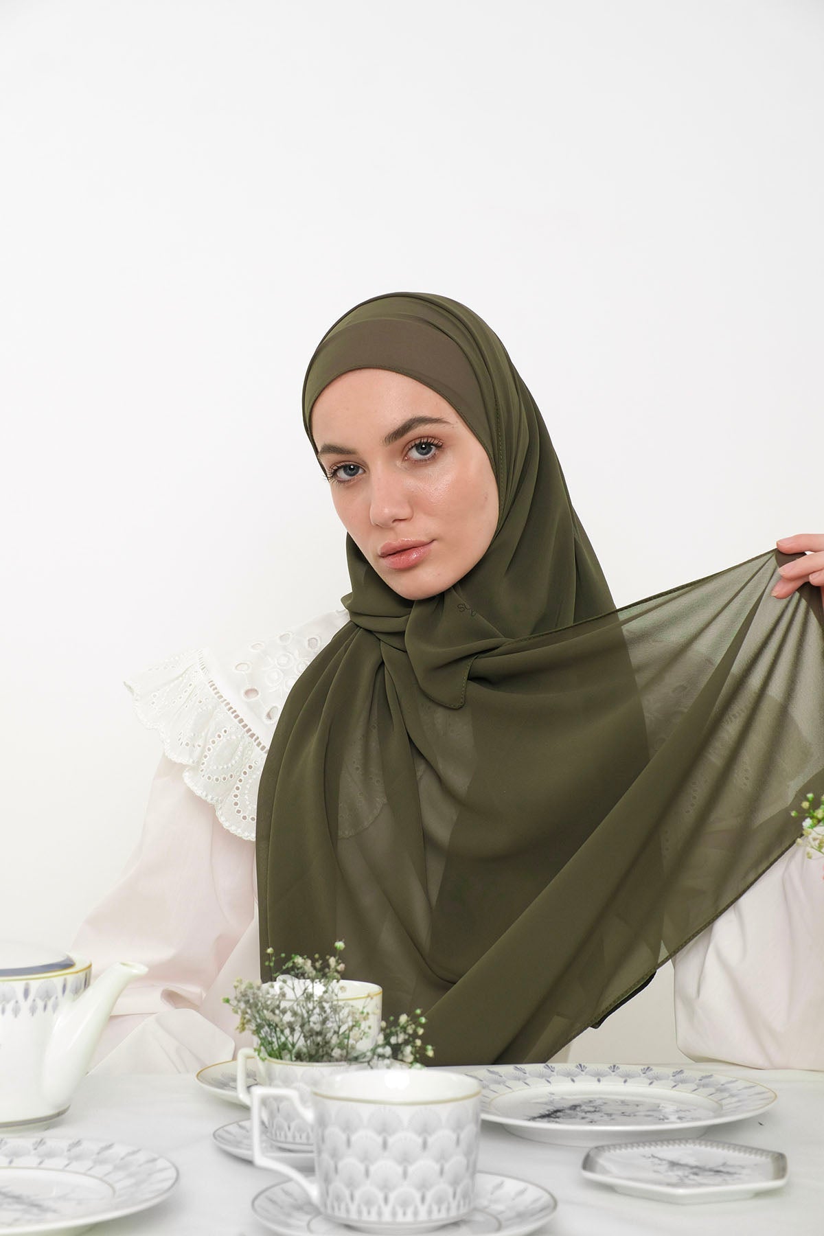 Chiffon Hijab in Avocado  Color