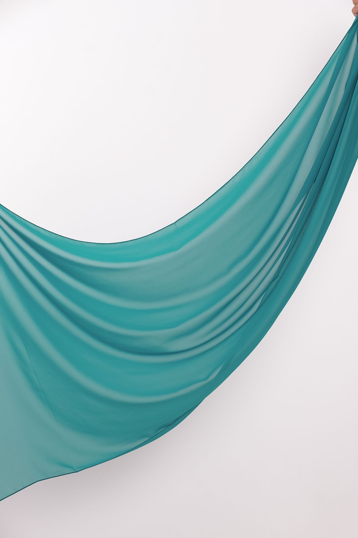 Chiffon Hijab in Deep Aqua Color