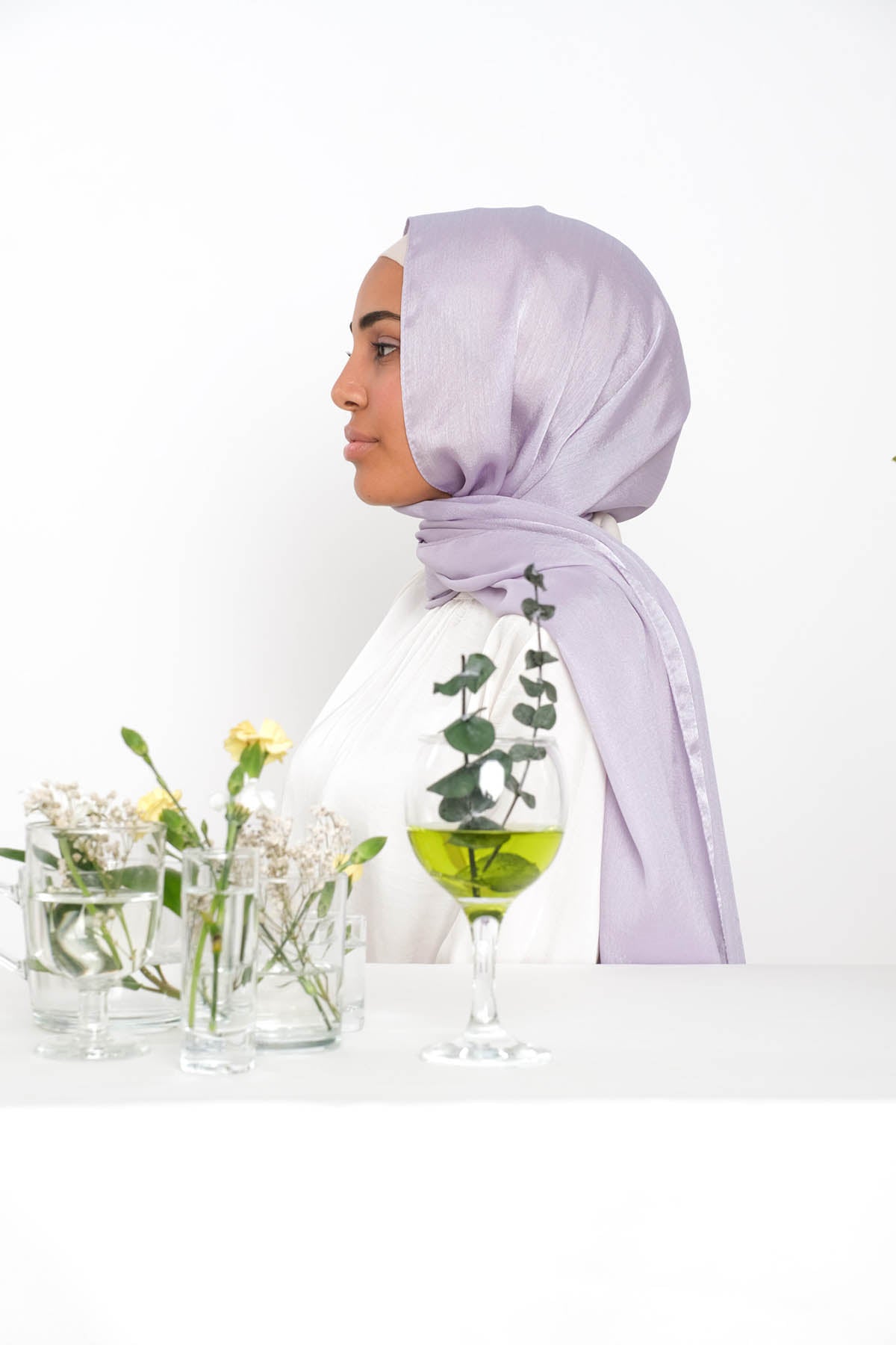 Satin Crepe Hijab in Nebula Color