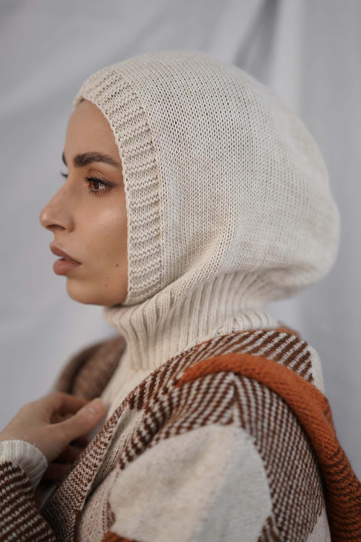 Balaclava Hijab in Beige Color