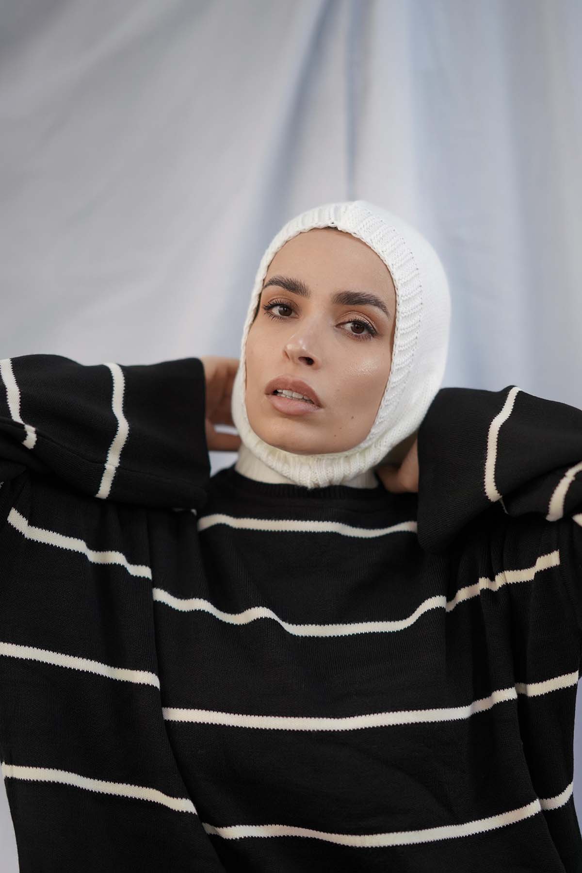 Balaclava Hijab in Off-White Color