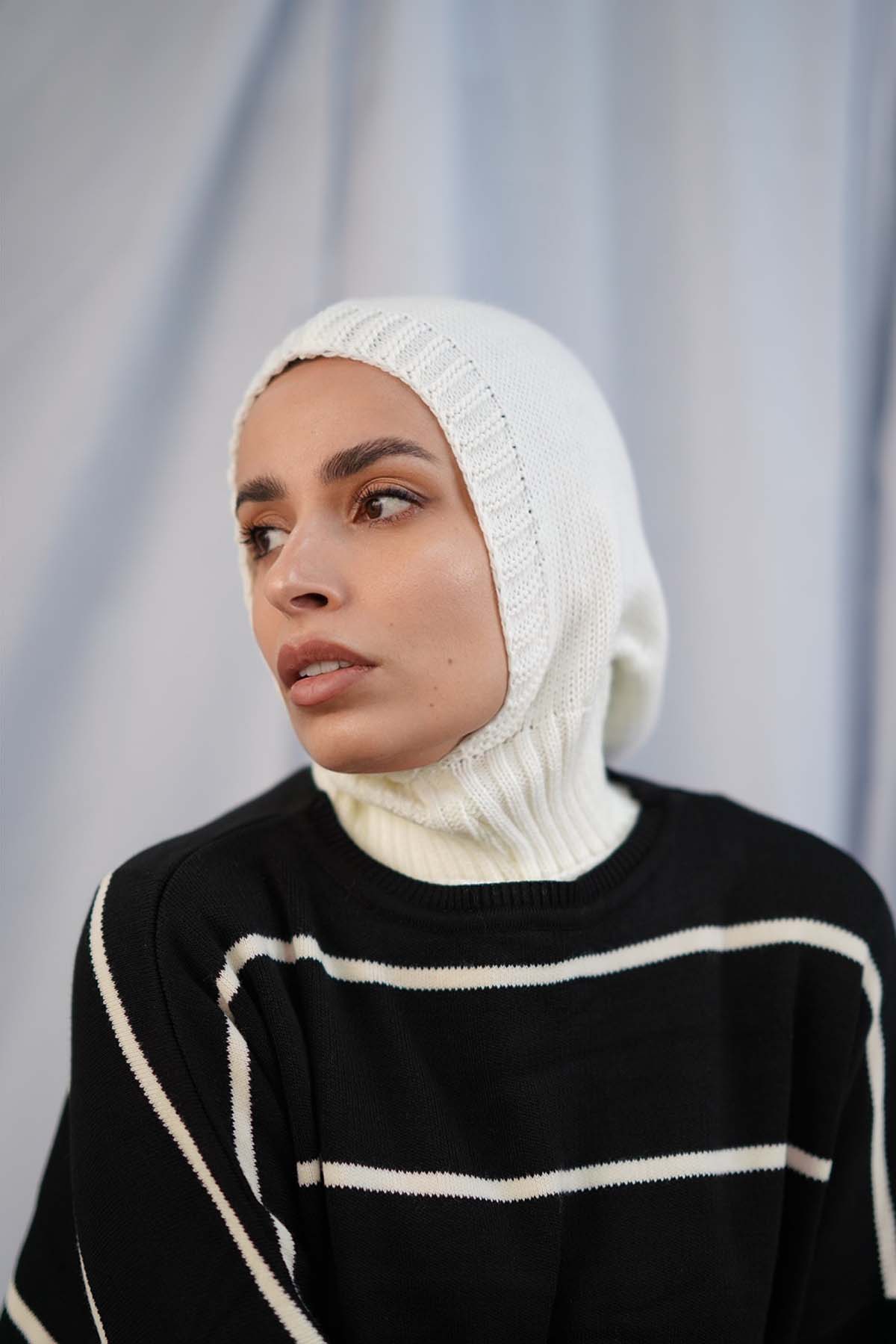 Balaclava Hijab in Off-White Color