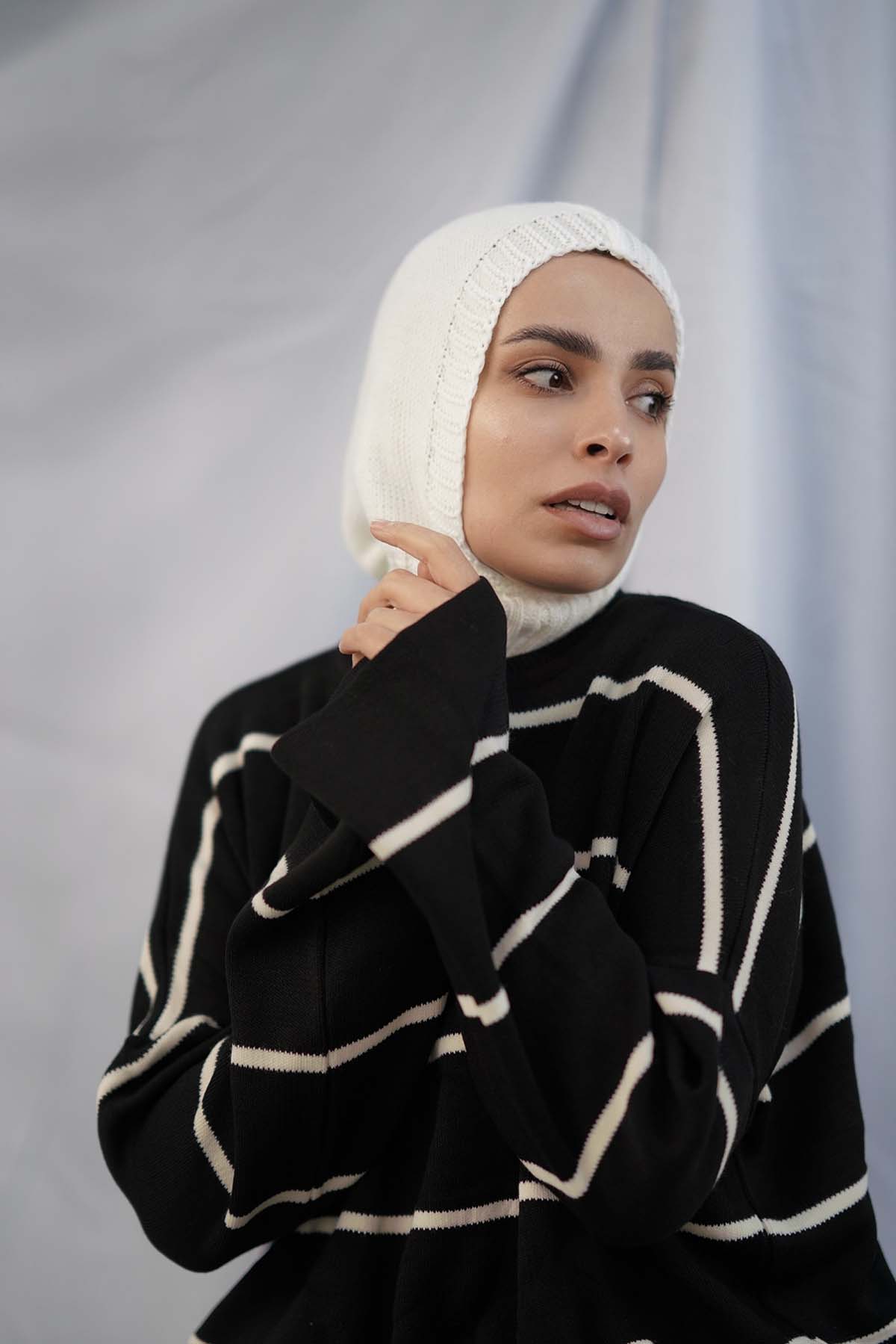 Balaclava Hijab in Off-White Color