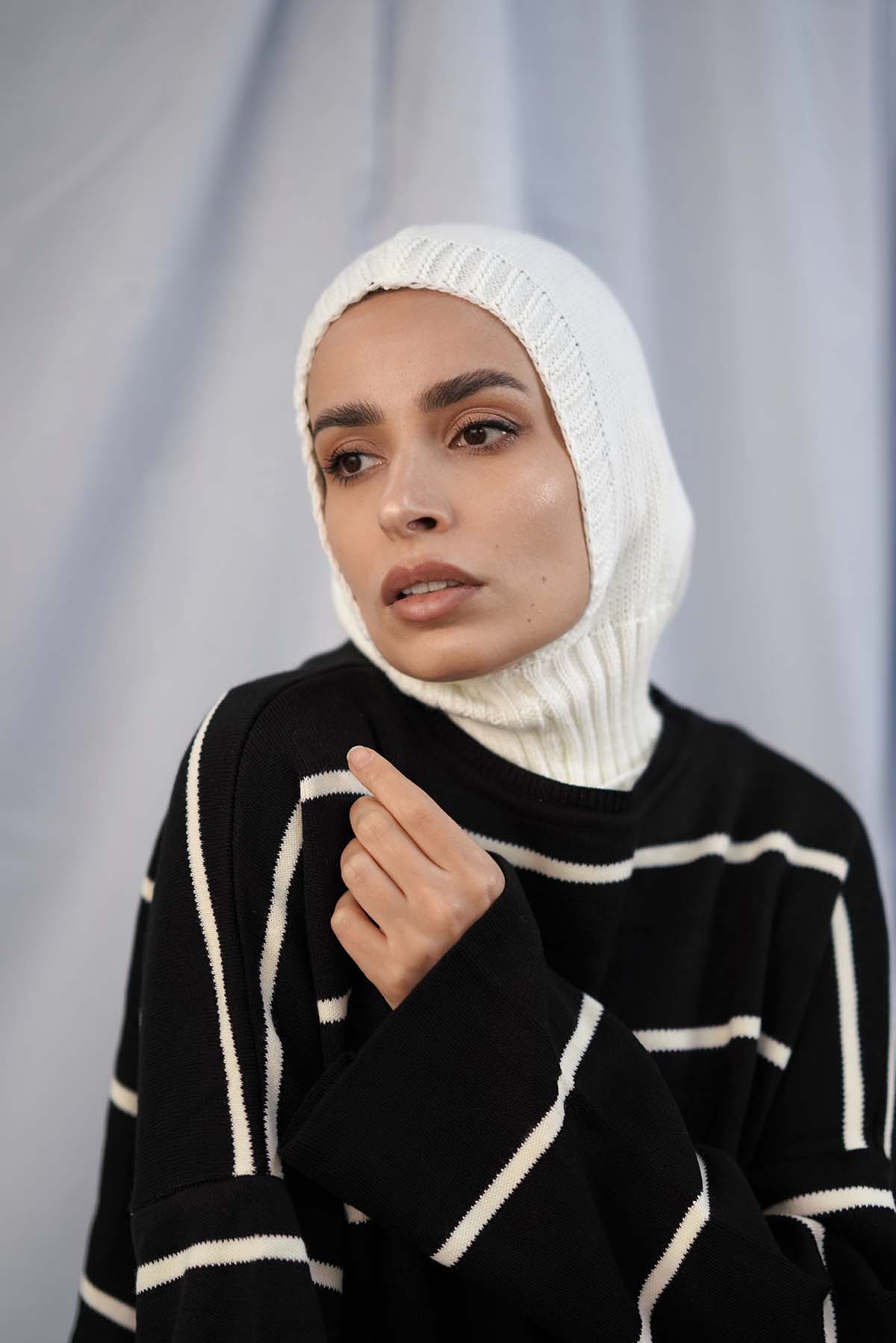 Balaclava Hijab in Off-White Color