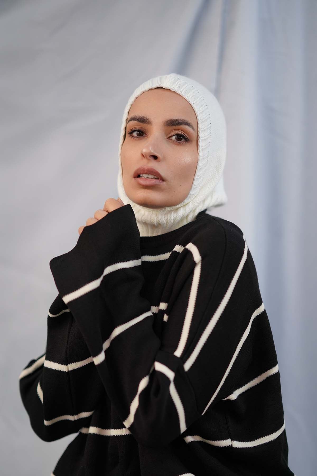 Balaclava Hijab in Off-White Color