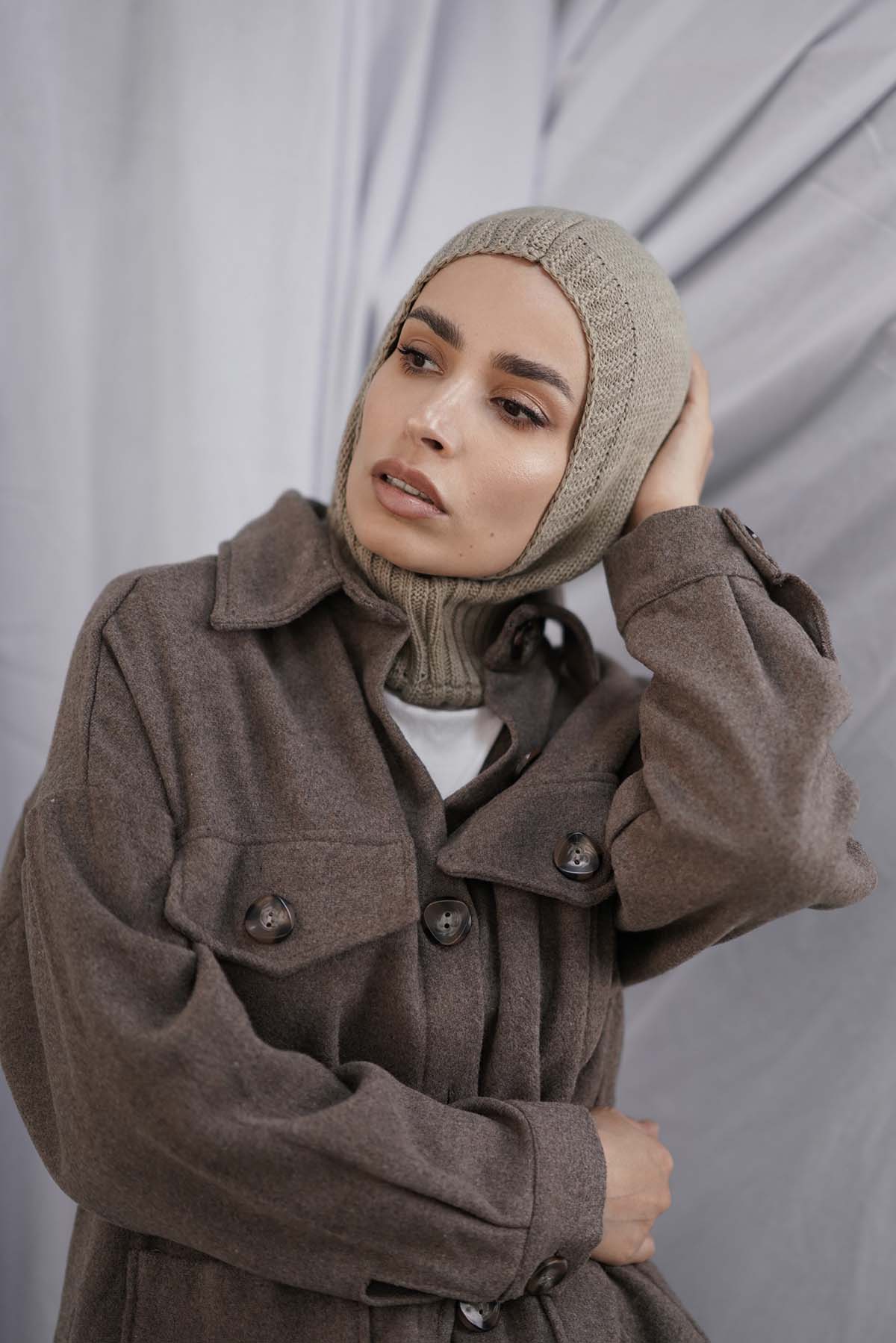 Balaclava Hijab in Iron Color