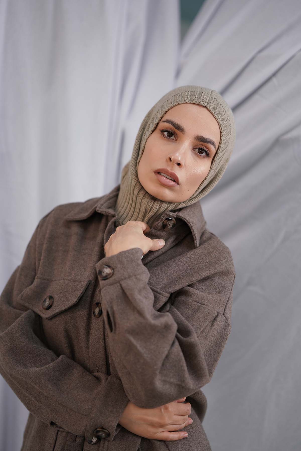 Balaclava Hijab in Iron Color