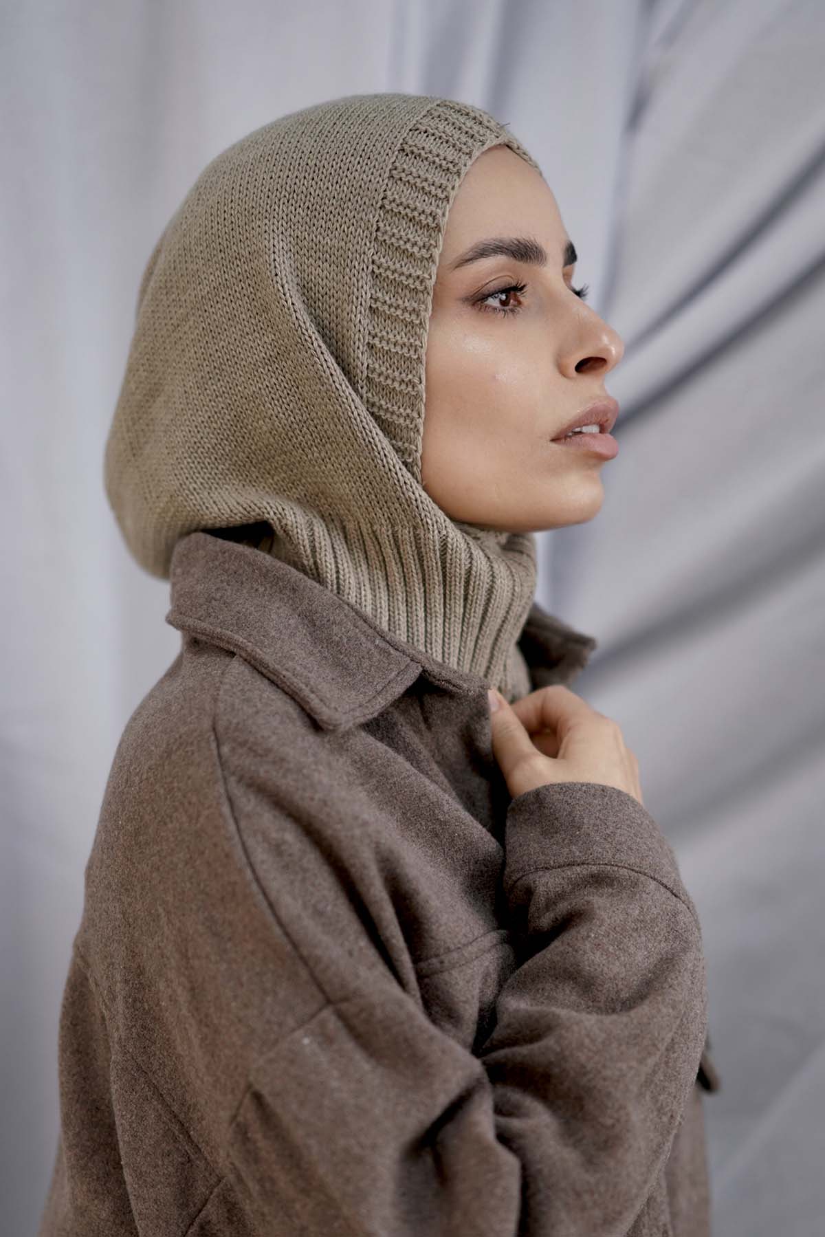 Balaclava Hijab in Iron Color