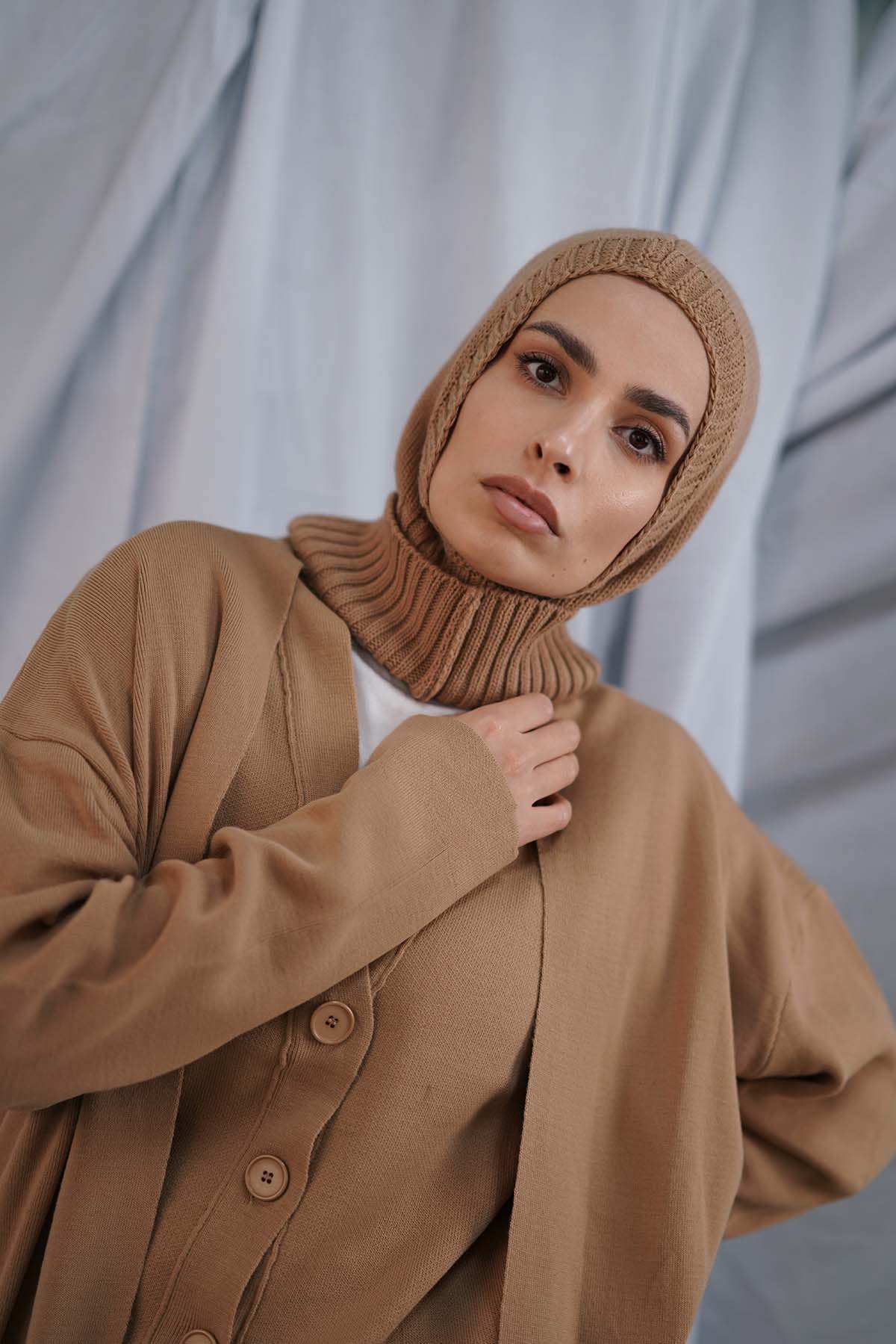 Balaclava Hijab in French Beige Color