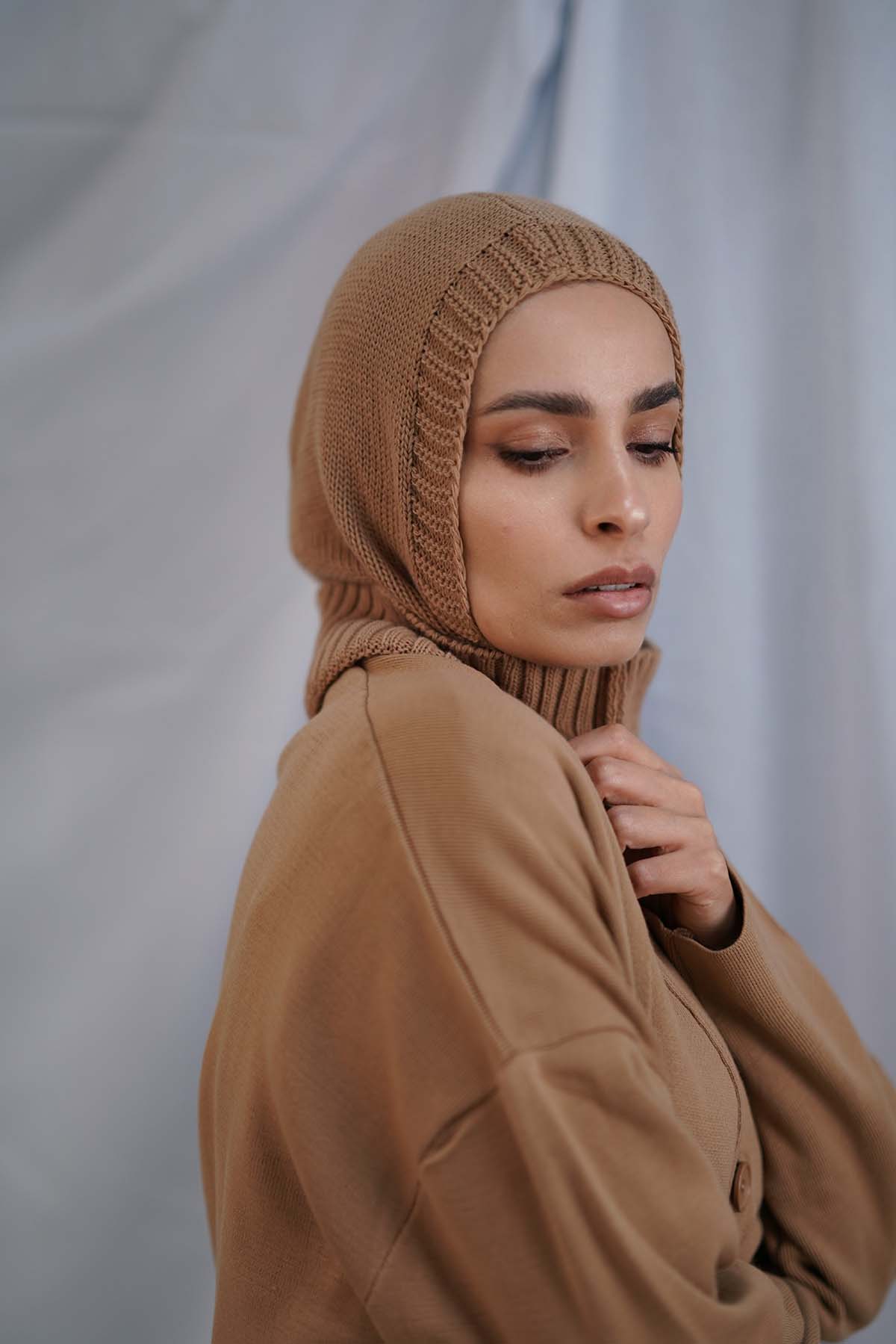 Balaclava Hijab in French Beige Color