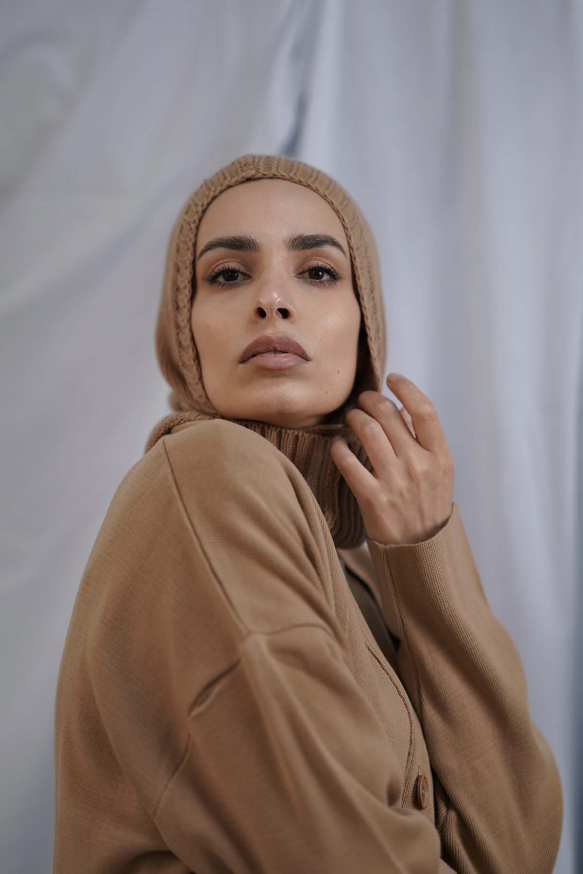 Balaclava Hijab in French Beige Color