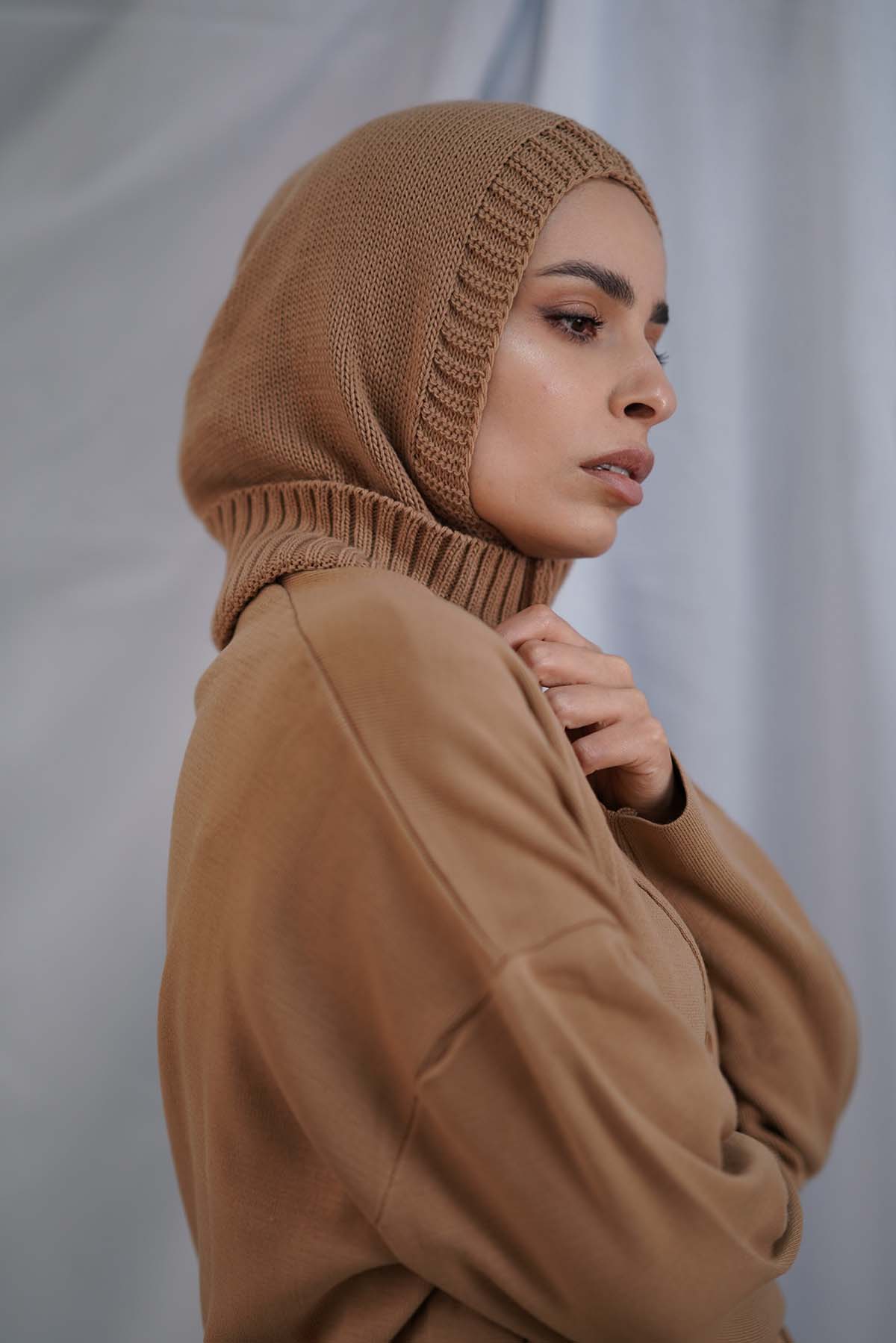 Balaclava Hijab in French Beige Color