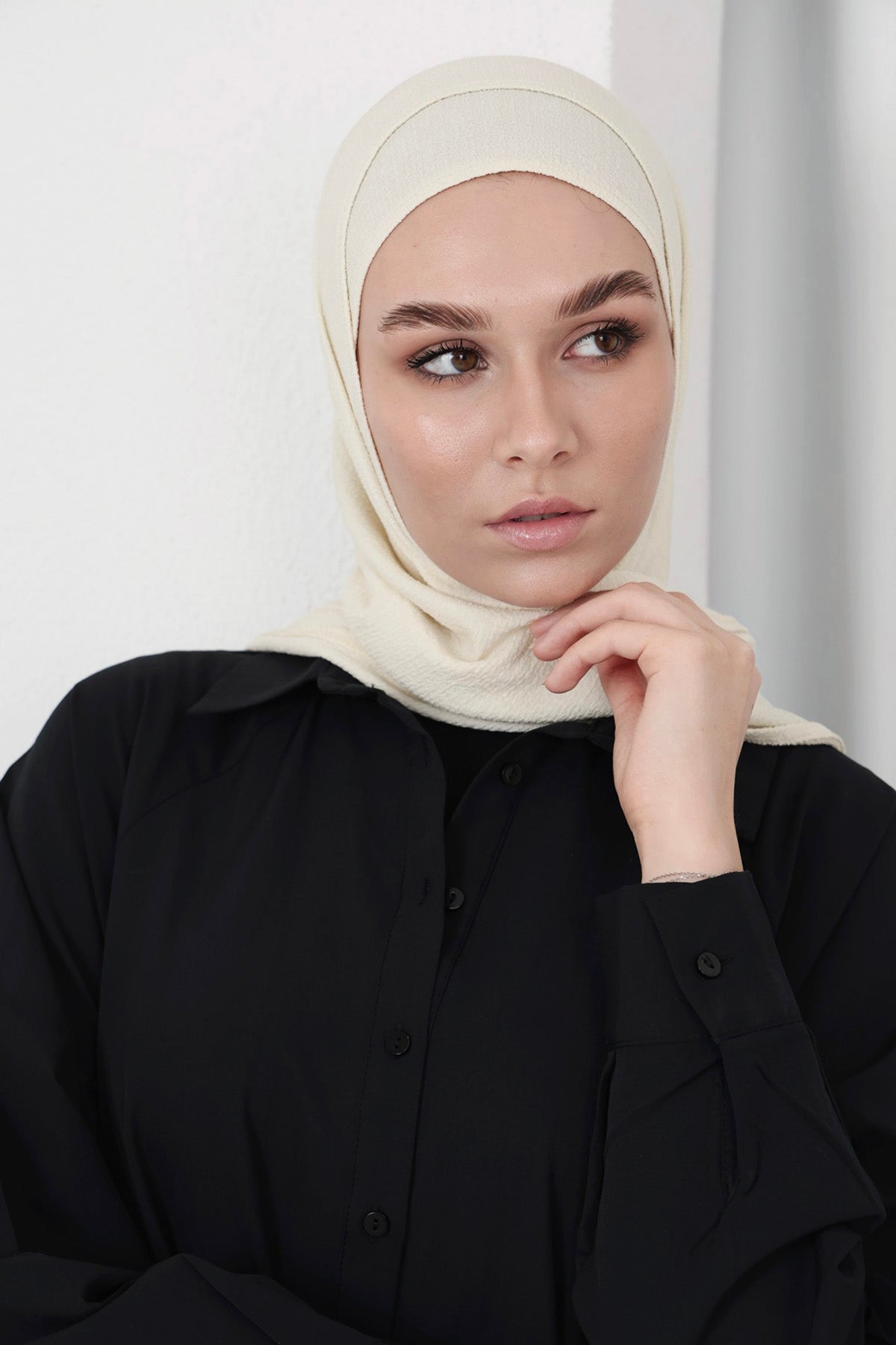 Easy Breezy Hijab in Off-White Color