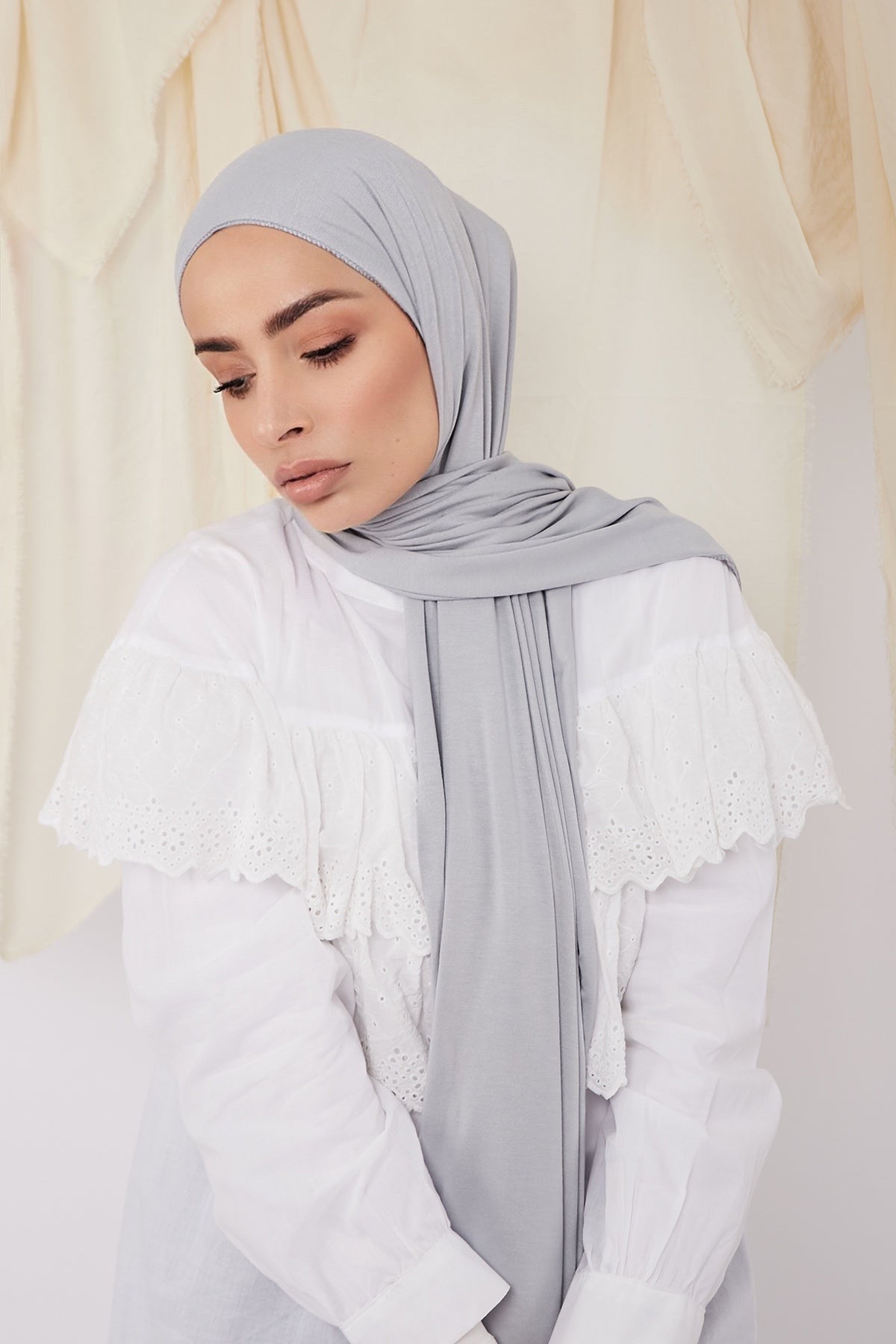 Jersey Hijab in Silver Color