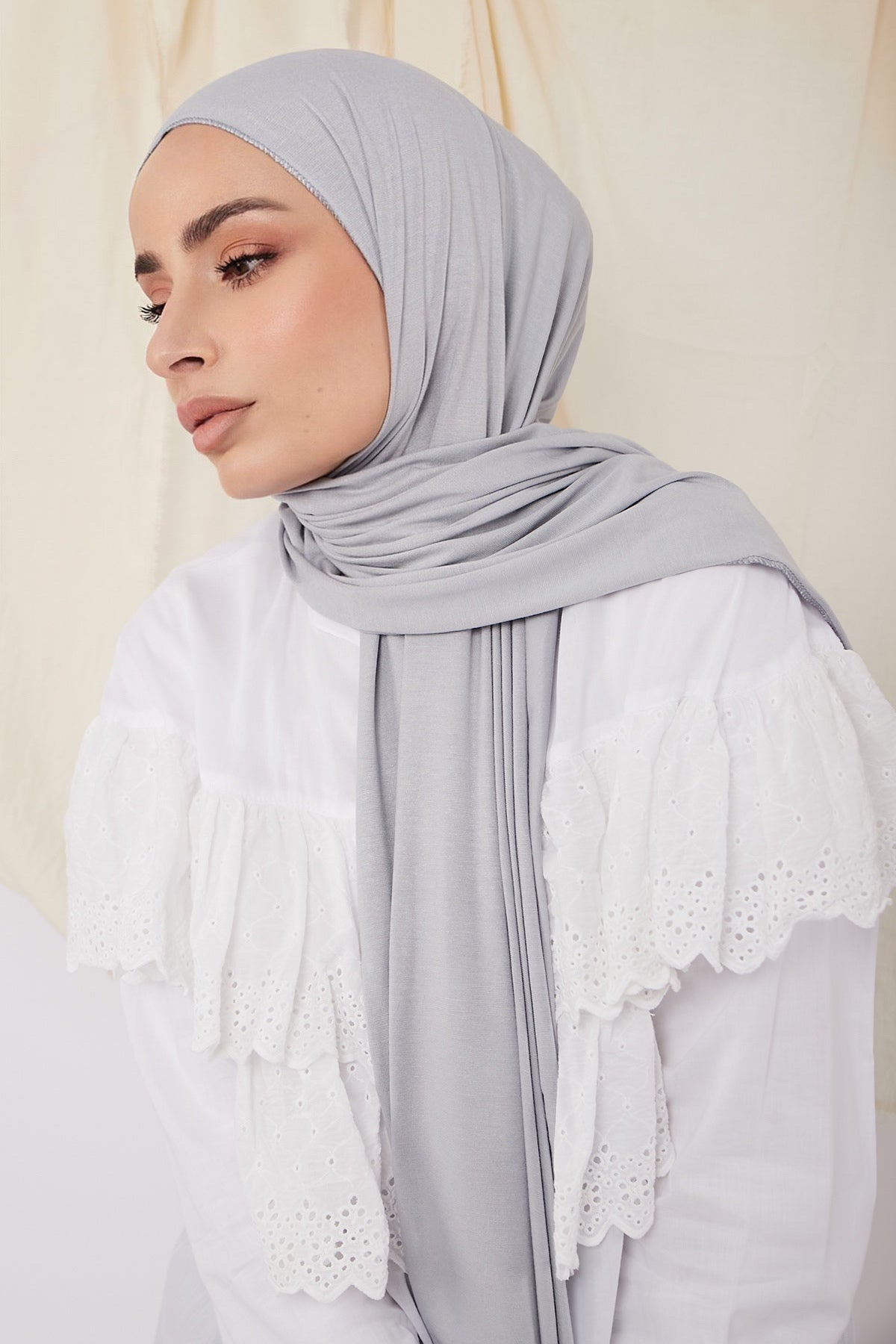 Jersey Hijab in Silver Color