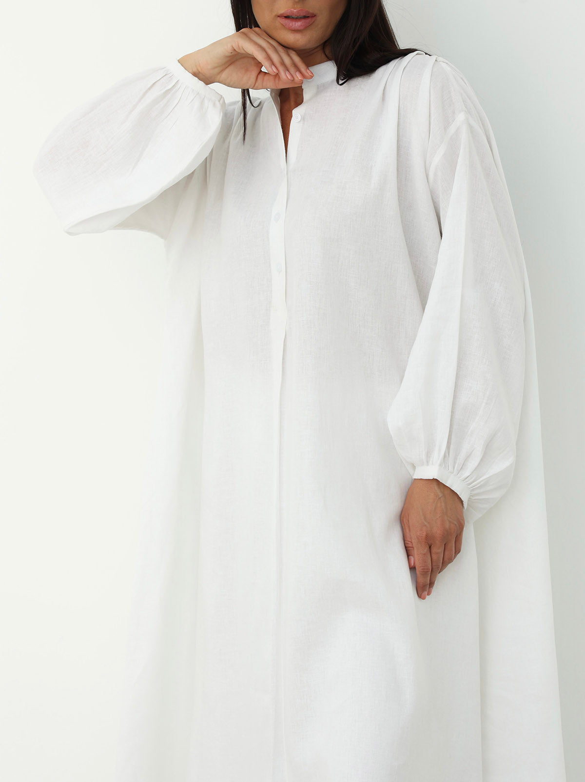 Wide Linen Set in White Color