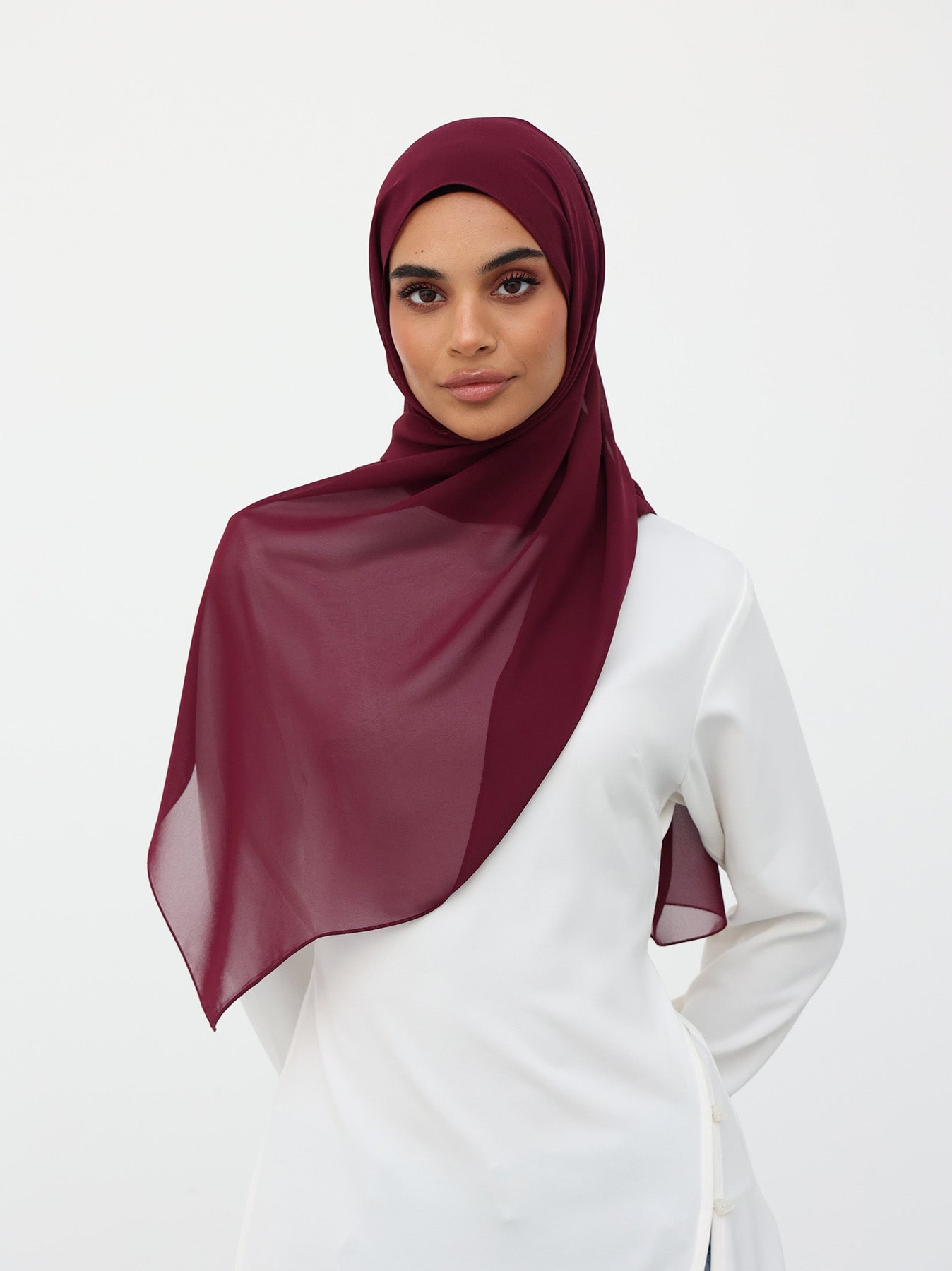 Mini Chiffon in Maroon color