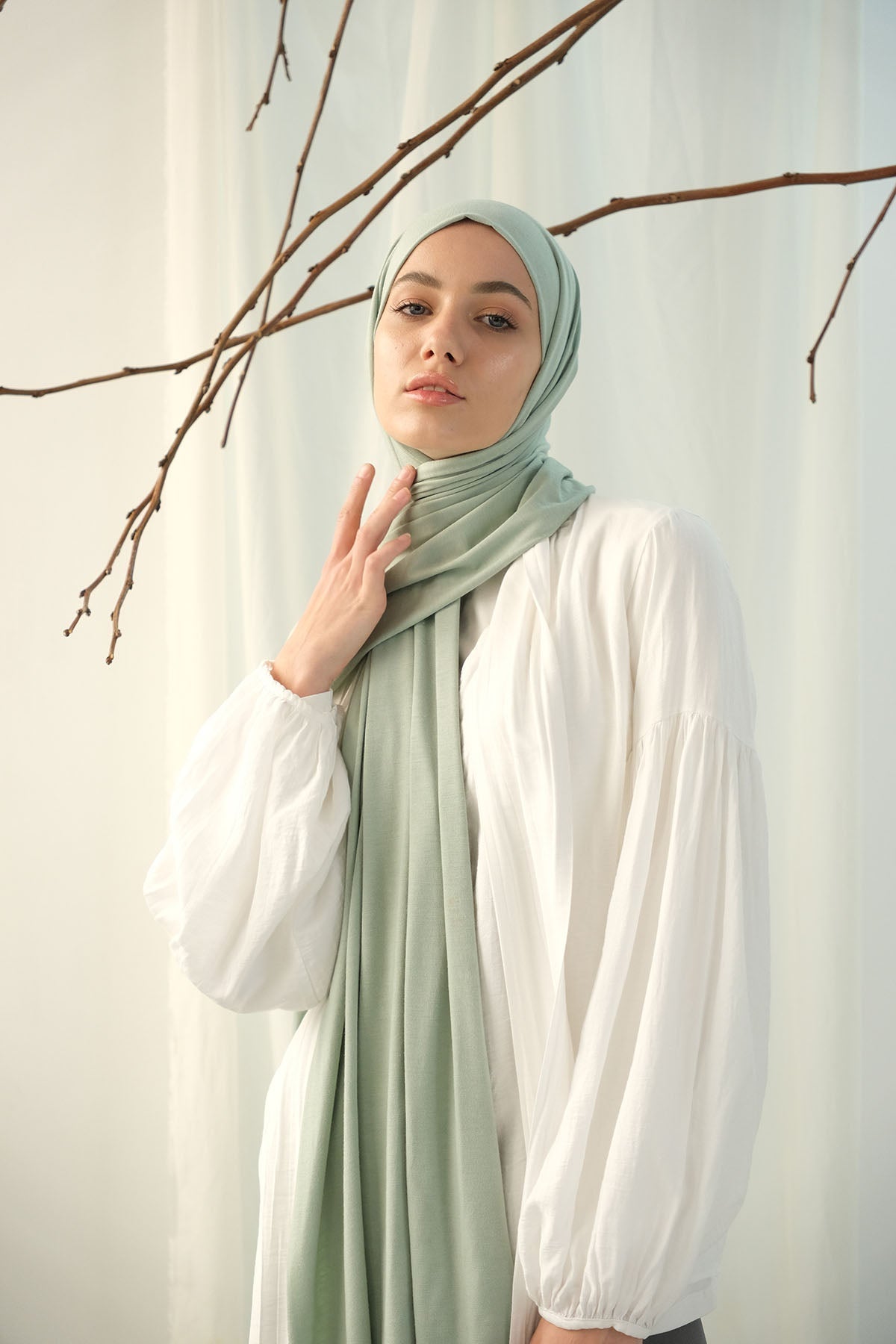 Jersey Hijab in Powder Ash Color