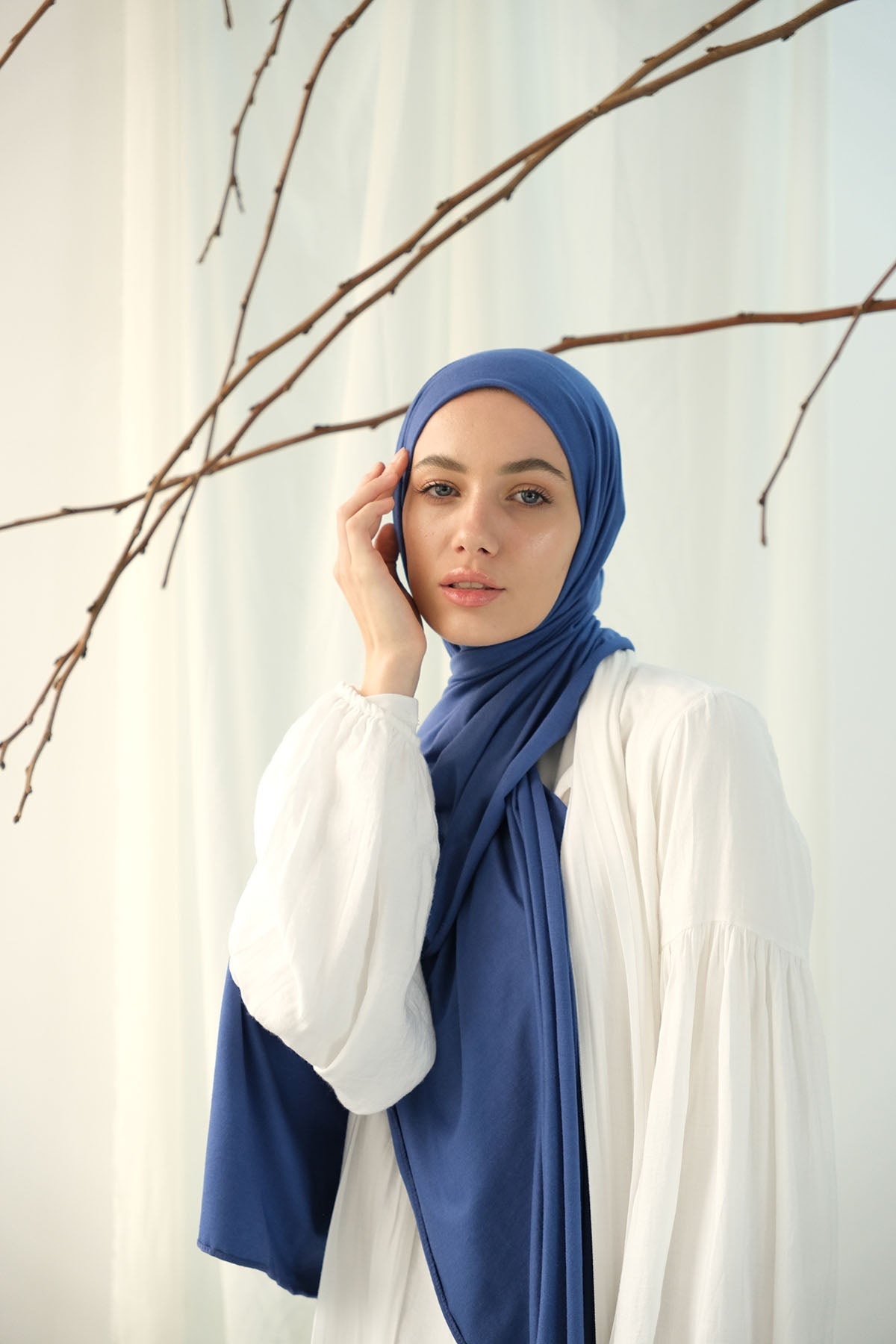 Jersey Hijab in Blue Jay Color