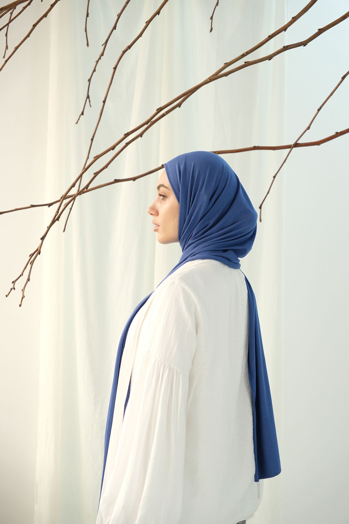 Jersey Hijab in Blue Jay Color