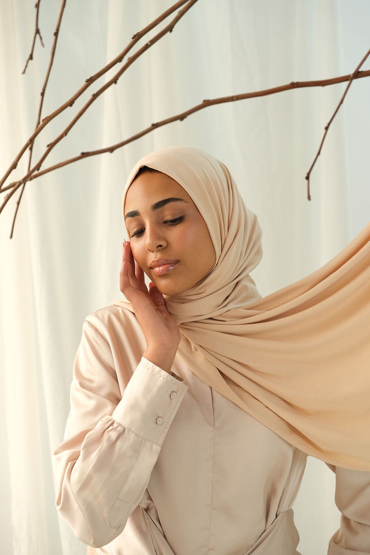 Jersey Hijab in Sand Color