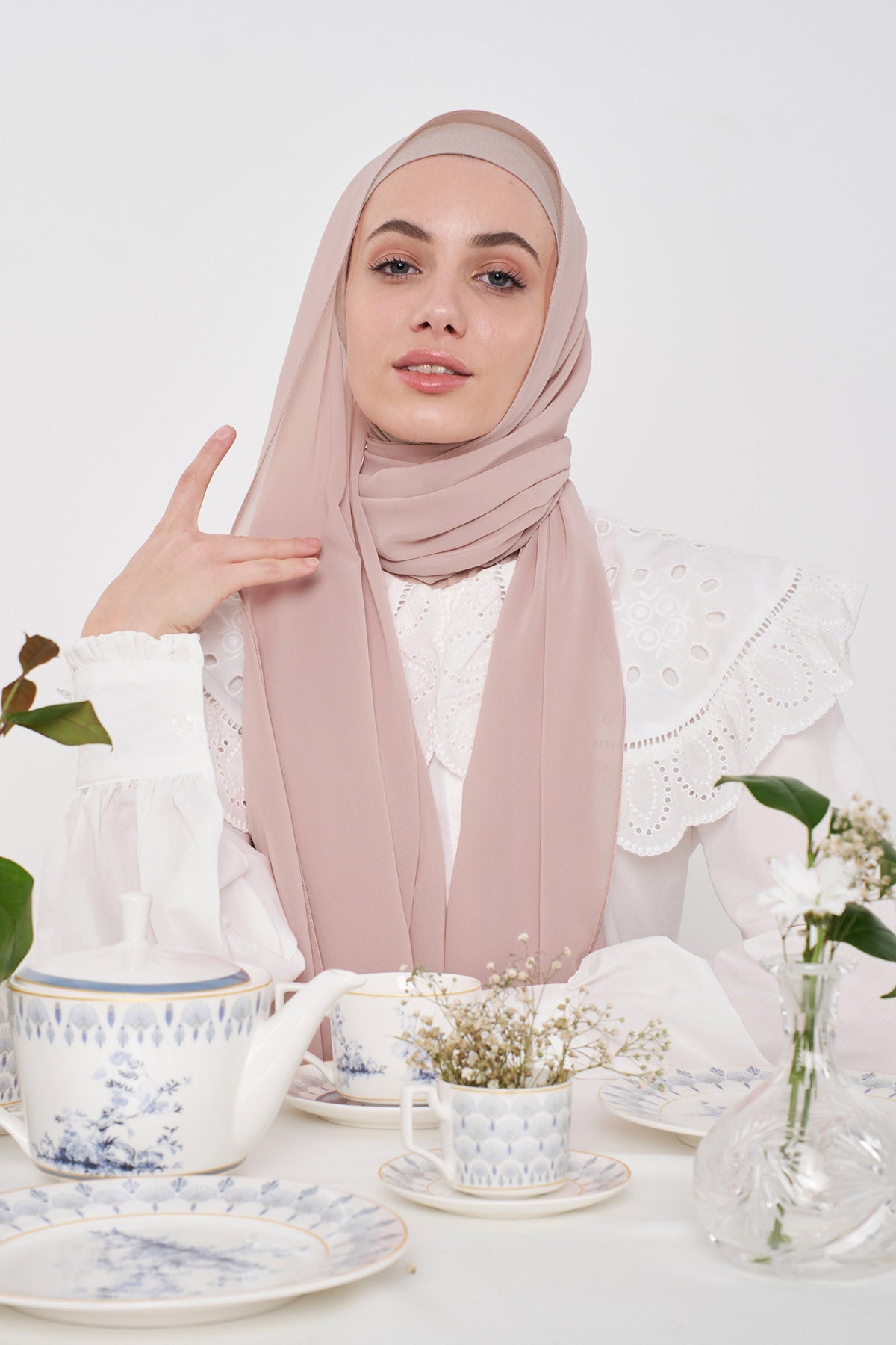 Chiffon Hijab in Oriental Pink Color