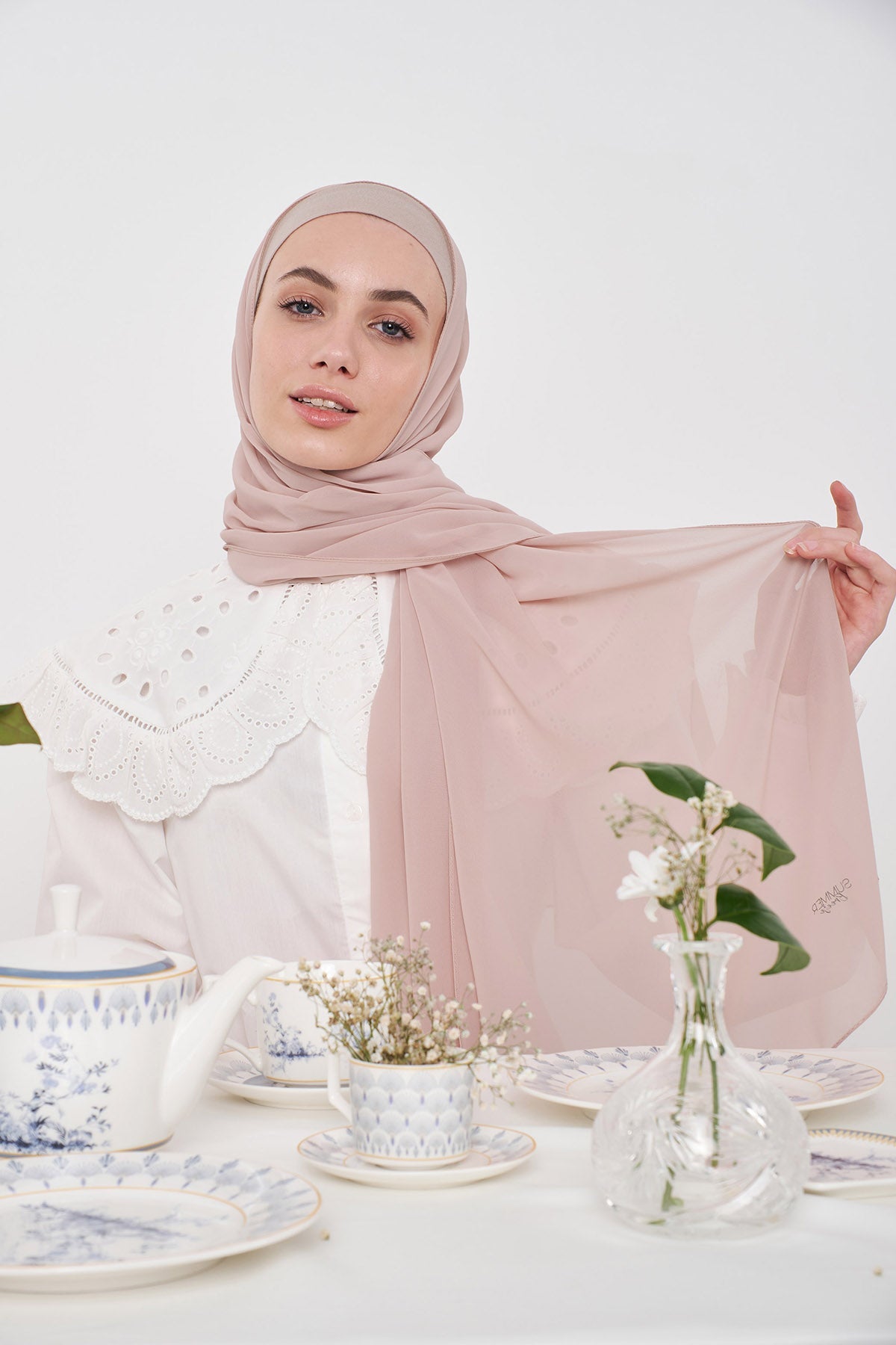 Chiffon Hijab in Oriental Pink Color