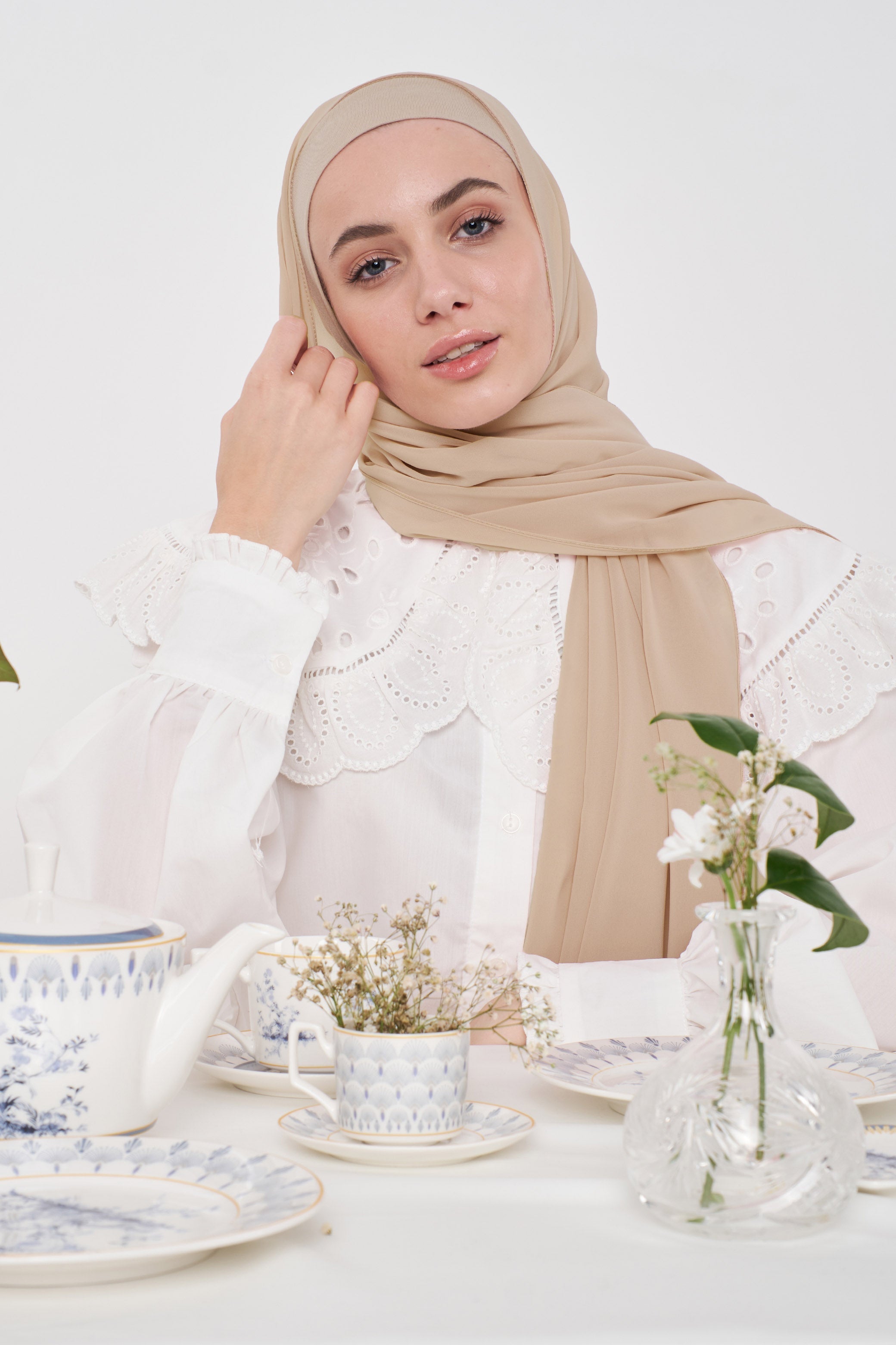 Chiffon Hijab in Rodeo Dust  Color