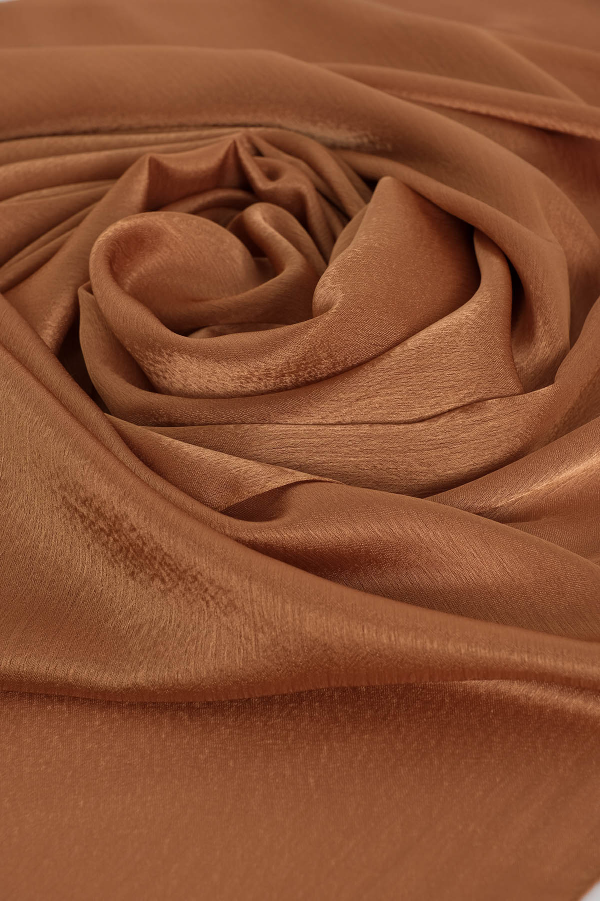 Satin Crepe Hijab in Orange Salmon Color