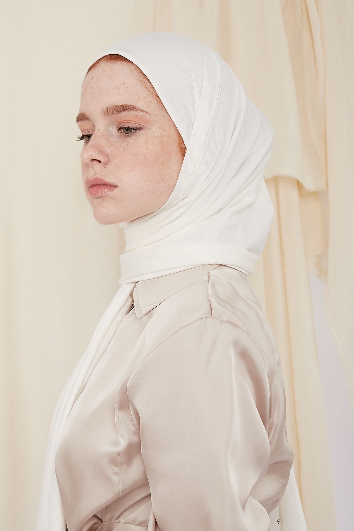 Jersey Hijab in Off-White Color