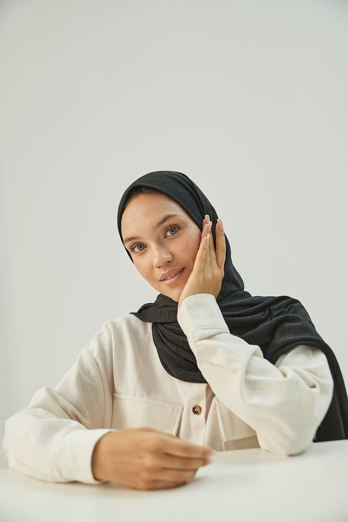 Cashmere Hijab in Black  Color