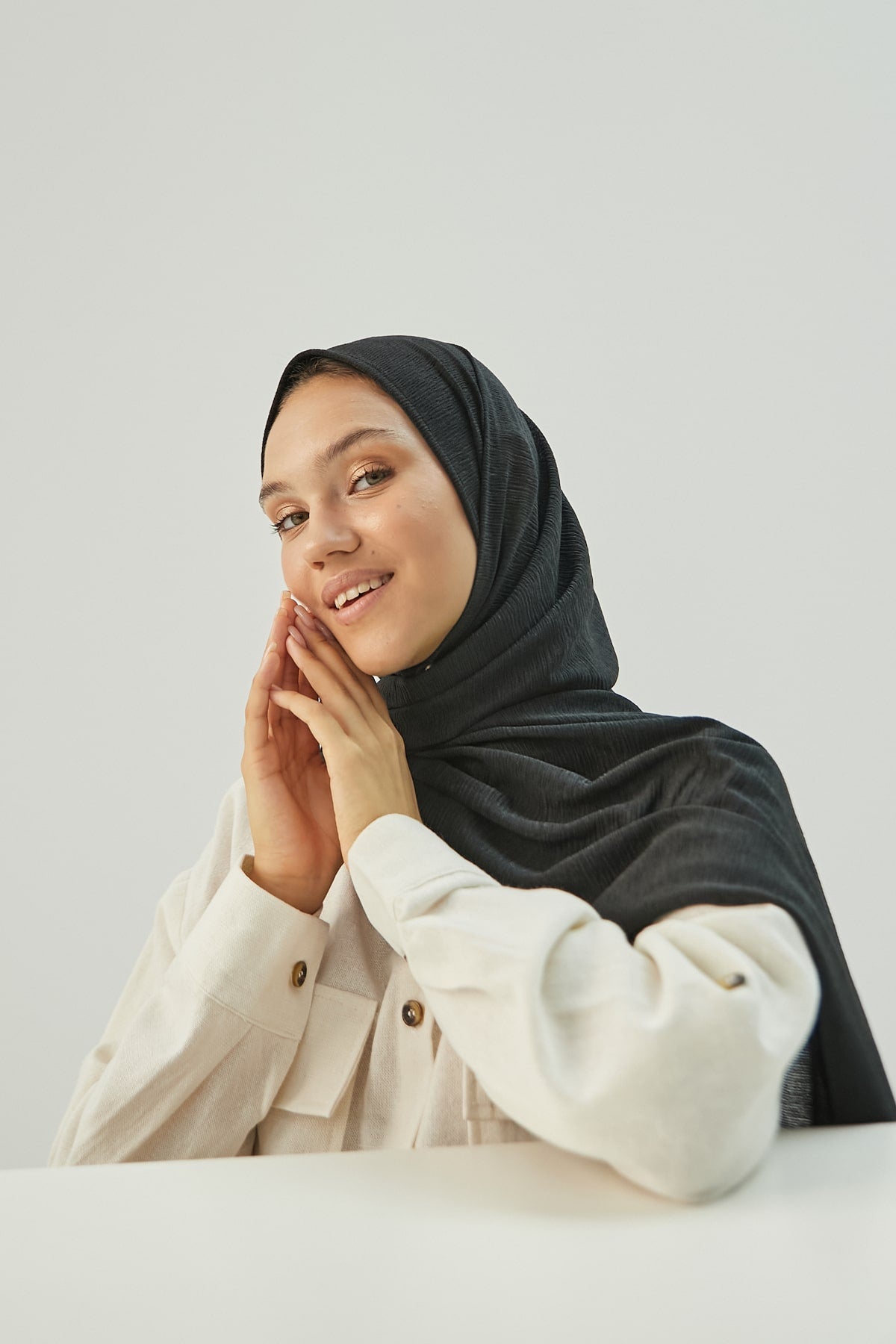 Cashmere Hijab in Black  Color