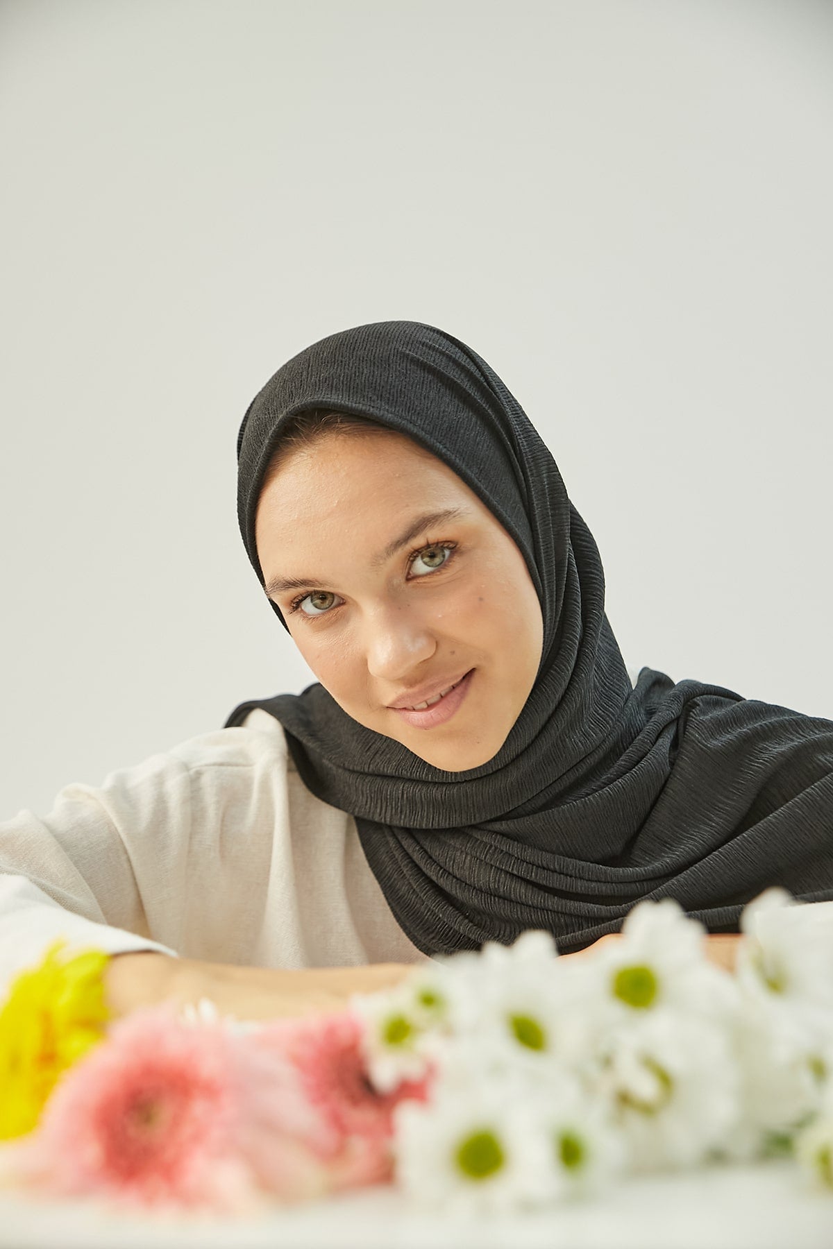 Cashmere Hijab in Black  Color