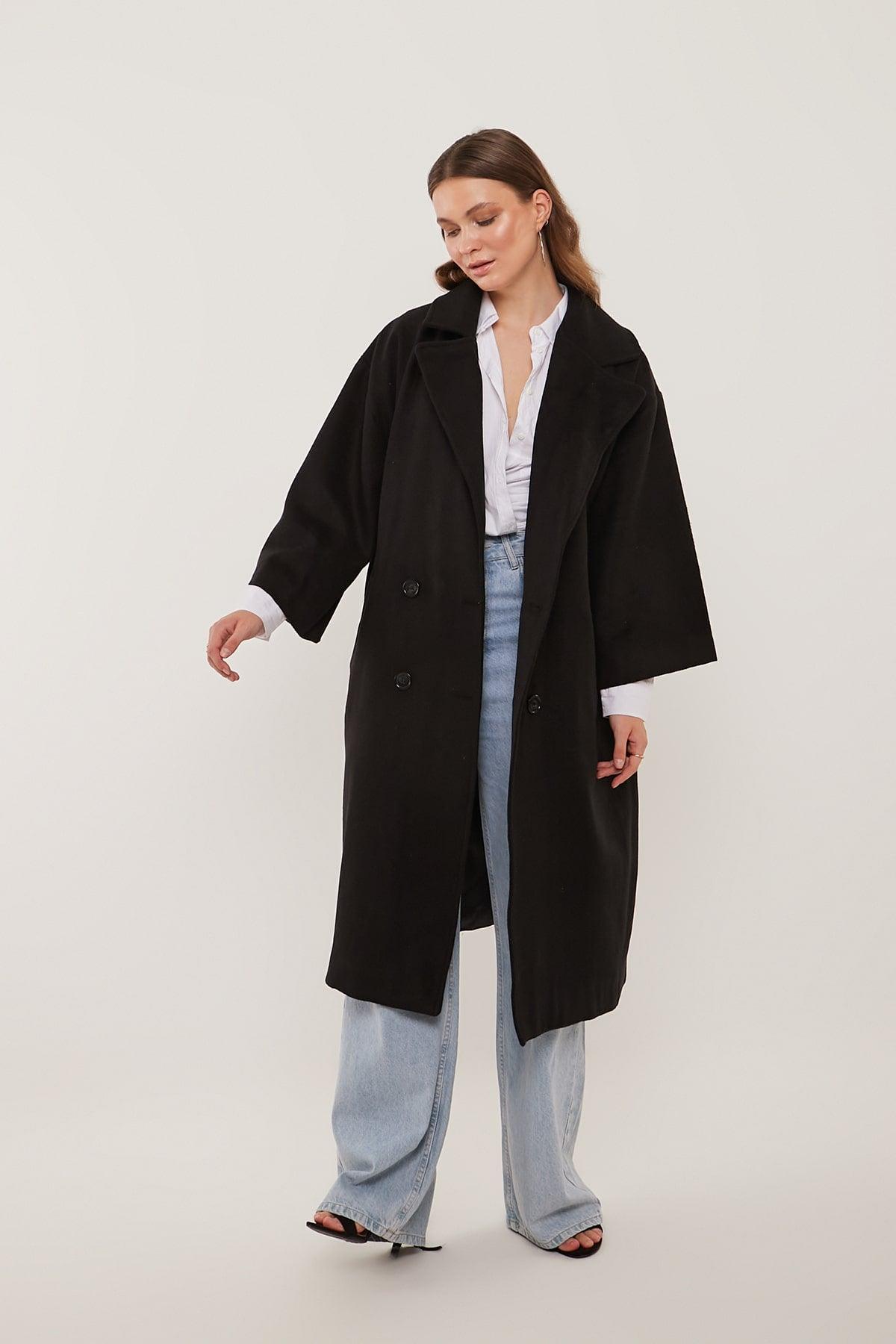 Oversized Cozy Coat in Black Color