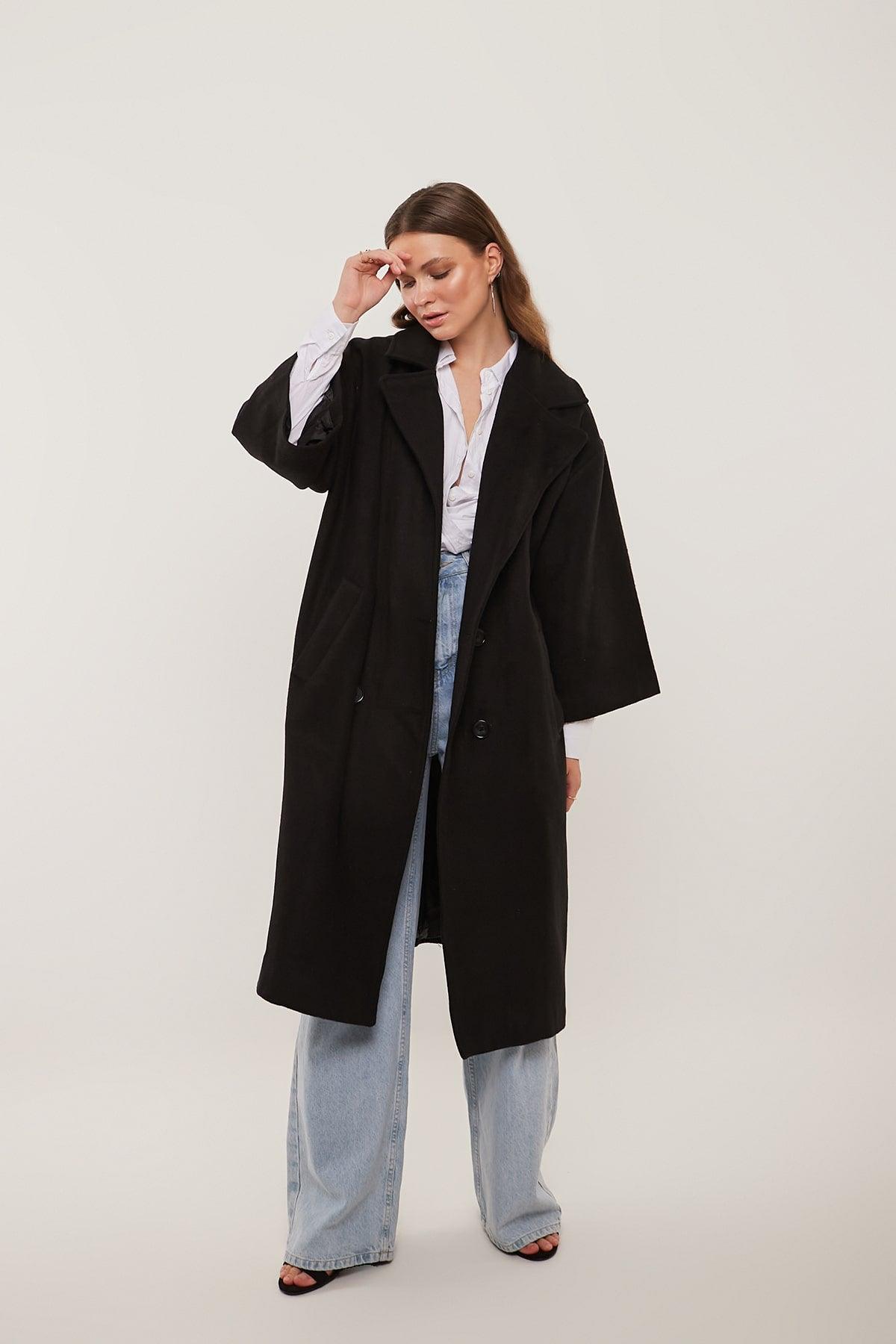 Oversized Cozy Coat in Black Color