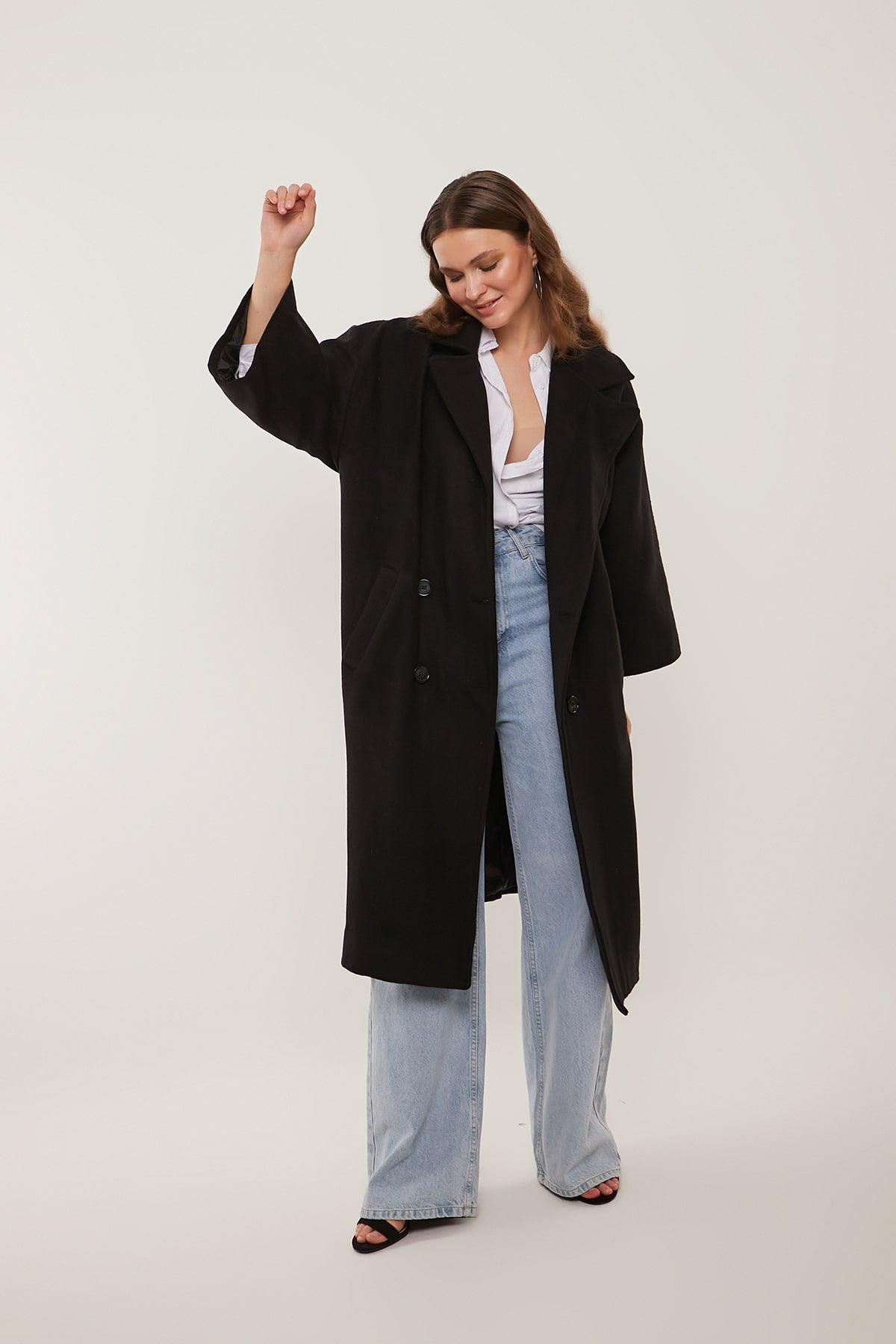 Oversized Cozy Coat in Black Color