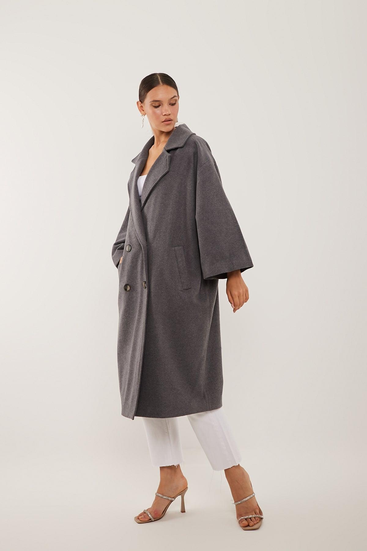 Oversized Cozy Coat in Gray Color